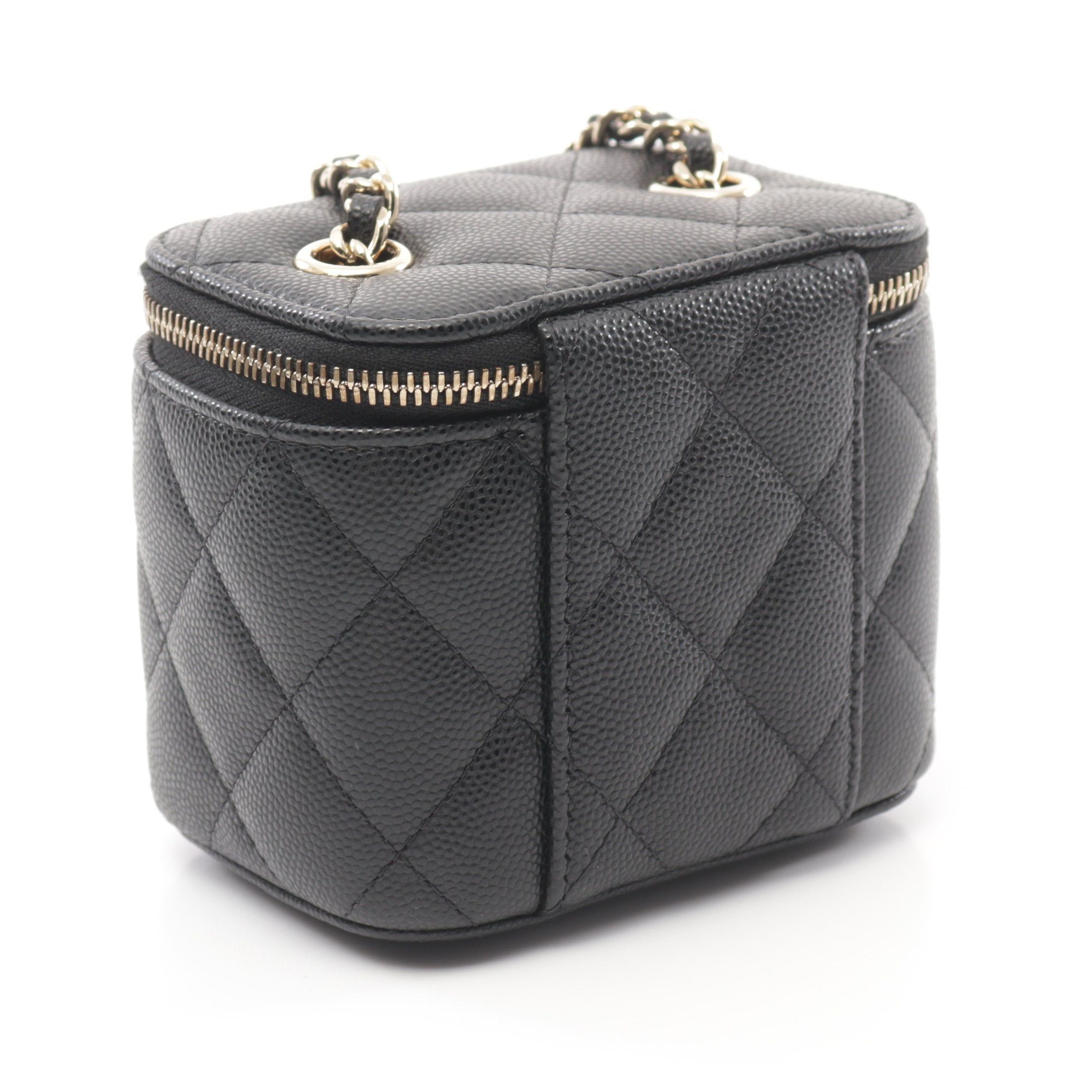 Chanel Chanel Mini Vanity Case Chain Shoulder Bag Caviar Skin Black Gold Hardware Size ONE SIZE - 2 Thumbnail