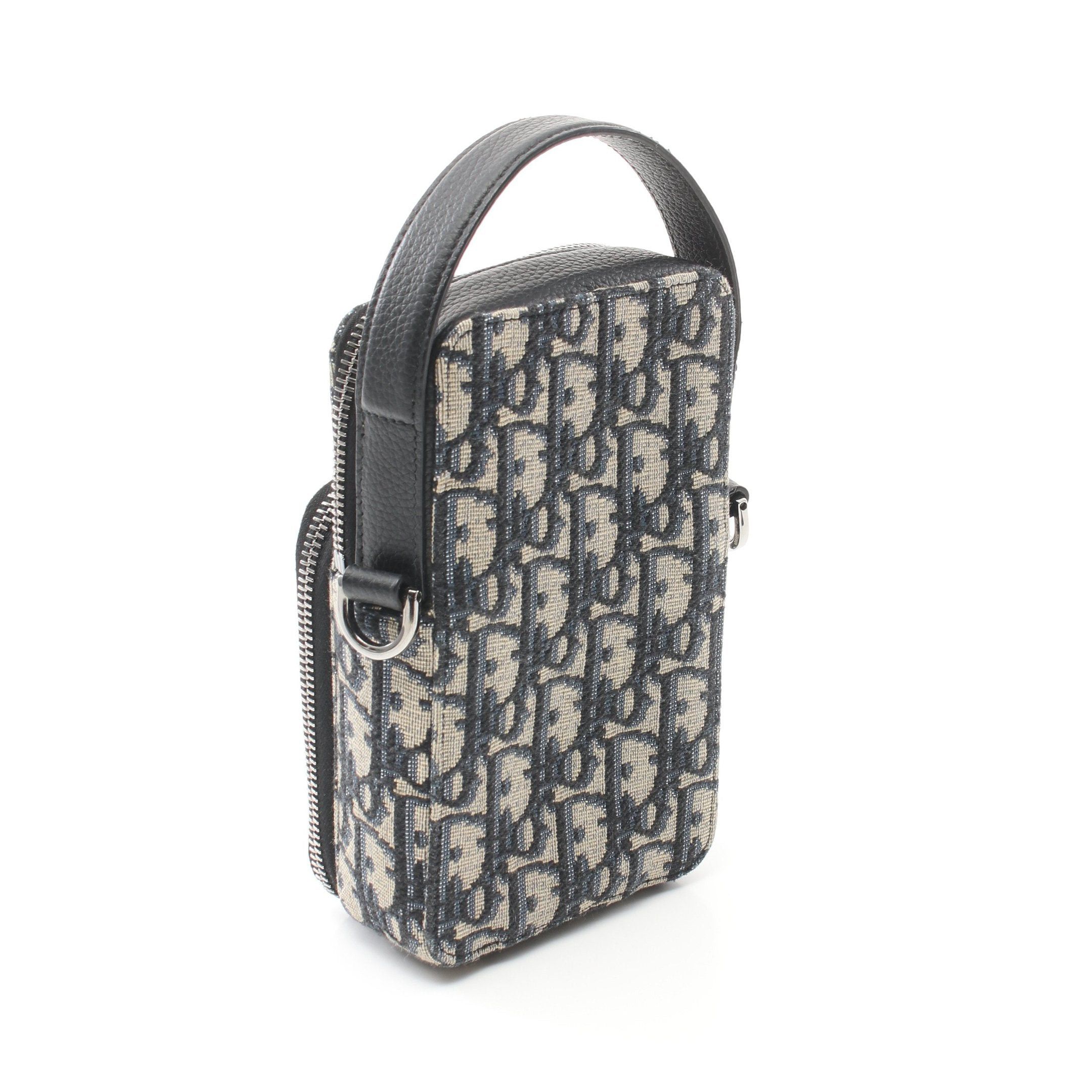 Dior Dior Oblique Shoulder Bag Canvas Leather Navy Beige Size ONE SIZE - 2 Thumbnail