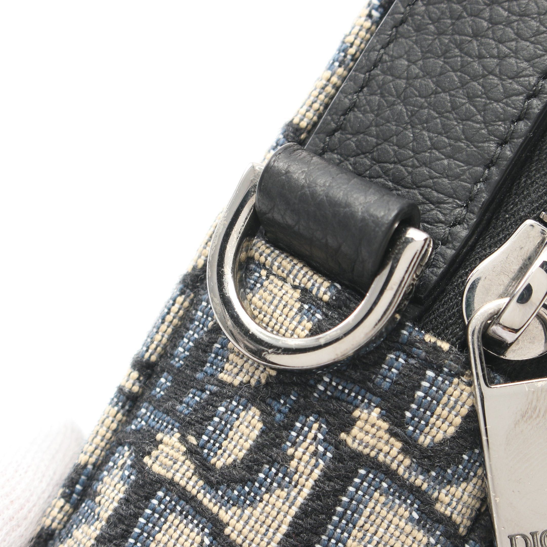Dior Dior Oblique Shoulder Bag Canvas Leather Navy Beige Size ONE SIZE - 5 Thumbnail