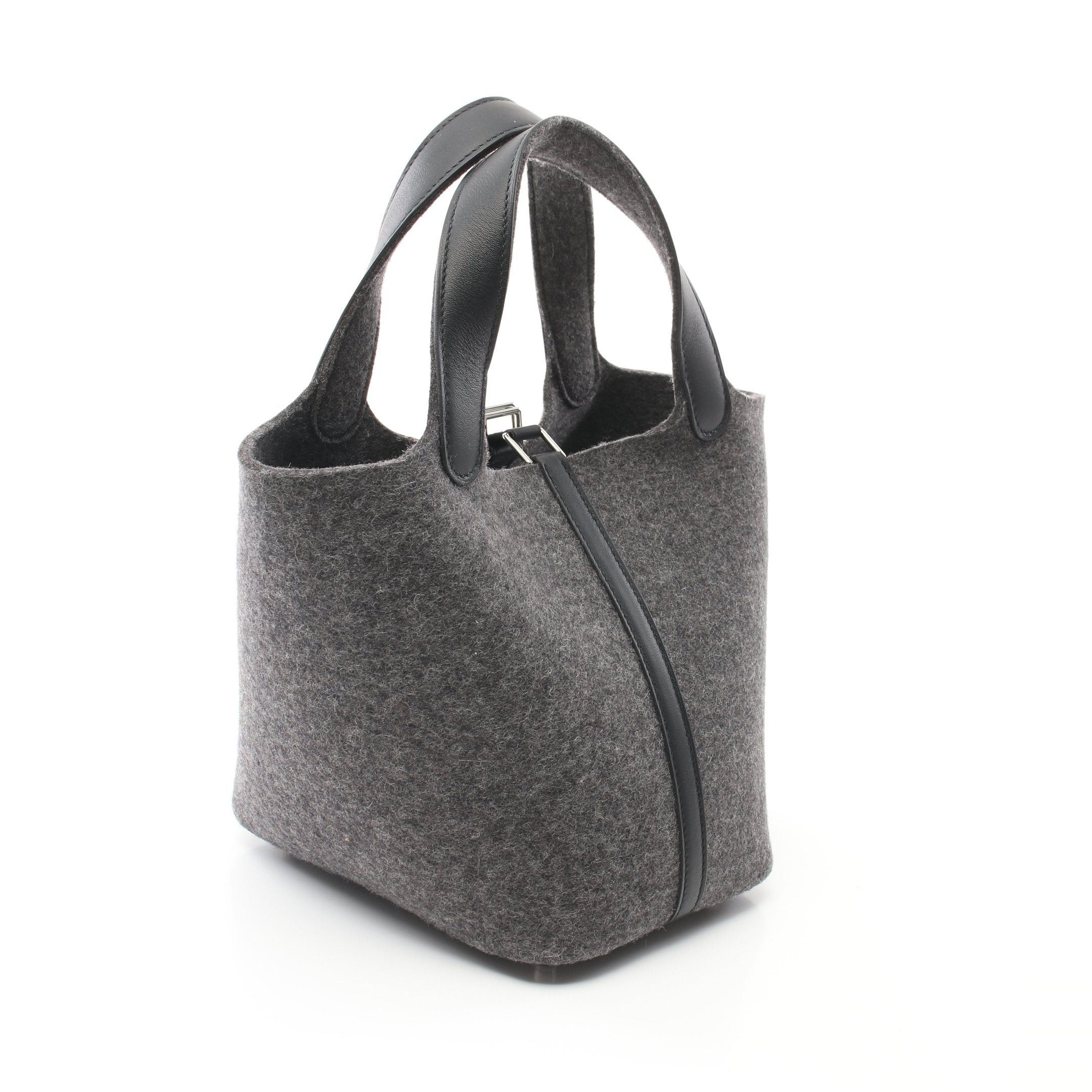 Hermes Hermes Picotan Lock Pm Graphite Handbag Veau Swift Feutre Dark Gray Black Silver Hardware Y Stamp Size ONE SIZE - 2 Thumbnail