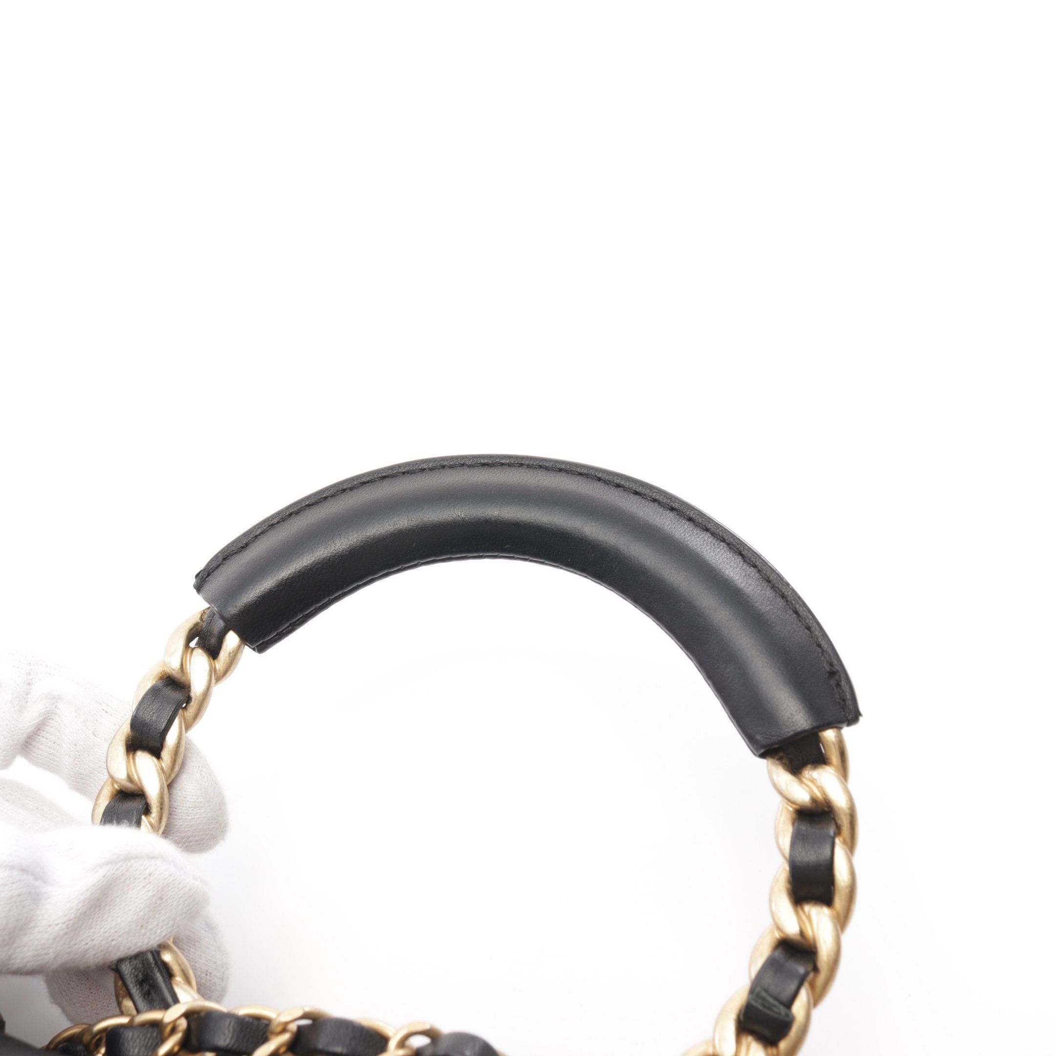 Chanel Chanel Matelasse Top Handle Handbag Lambskin Black Gold Hardware Size ONE SIZE - 7 Thumbnail