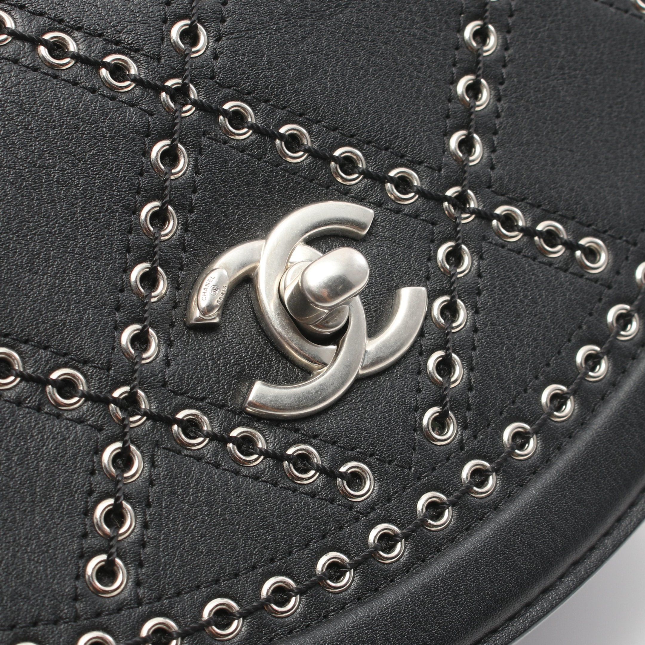 Chanel Chanel Chain Shoulder Bag Calfskin Black Silver Hardware Studs Size ONE SIZE - 11 Thumbnail