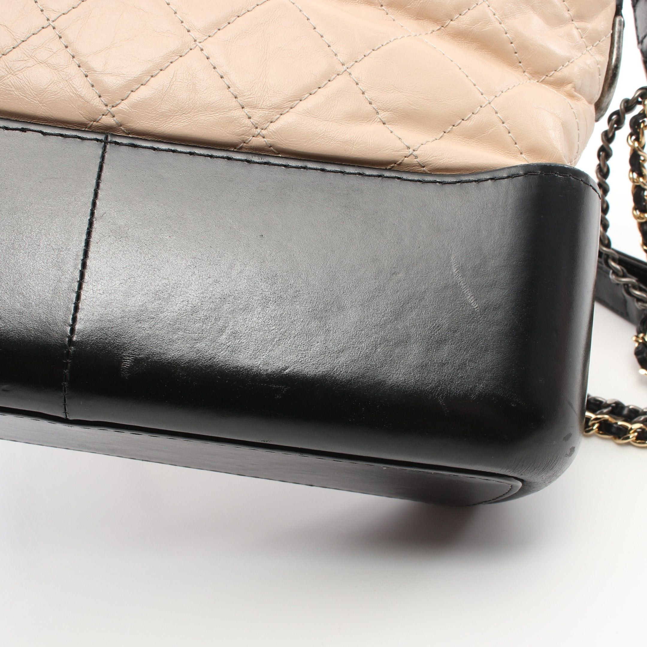Chanel Chanel Gabriel De Chanel Large Hobo Chain Shoulder Bag Leather Light Beige Black Combination Metal Fittings Size ONE SIZE - 9 Thumbnail