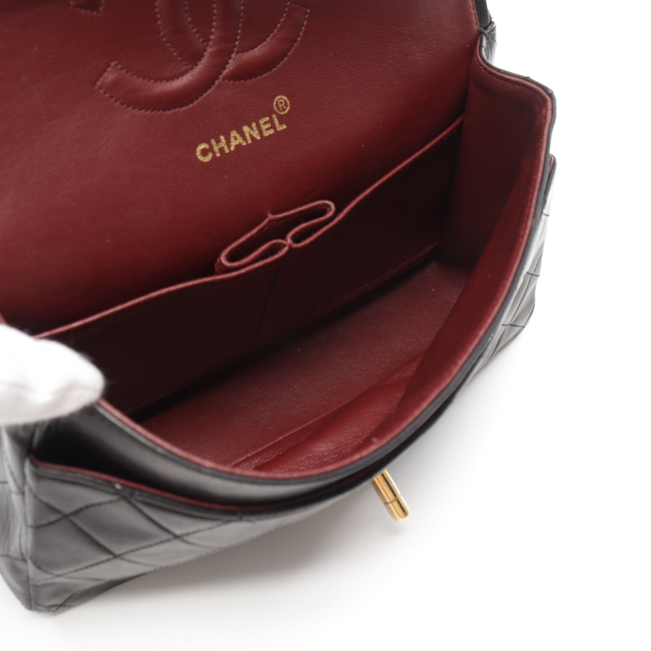 Chanel Chanel Matelasse Double Flap Chain Shoulder Bag Lambskin Black Gold Hardware Size ONE SIZE - 3 Thumbnail