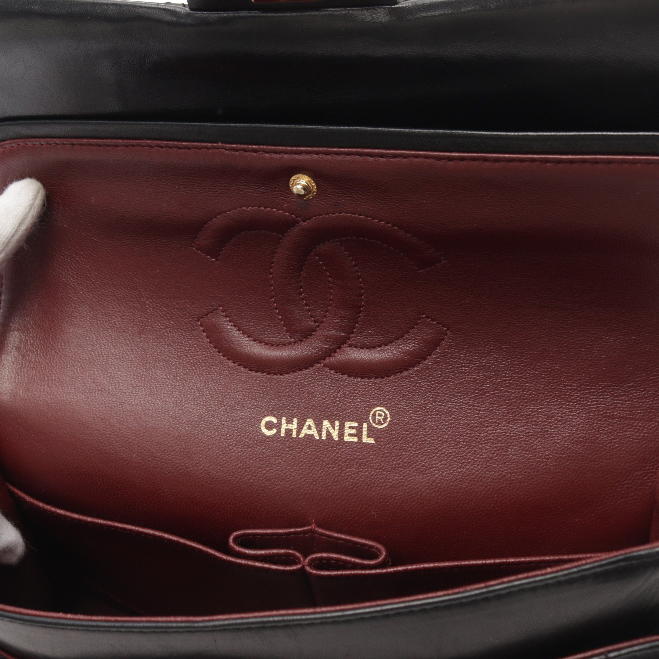 Chanel Chanel Matelasse Double Flap Chain Shoulder Bag Lambskin Black Gold Hardware Size ONE SIZE - 12 Thumbnail