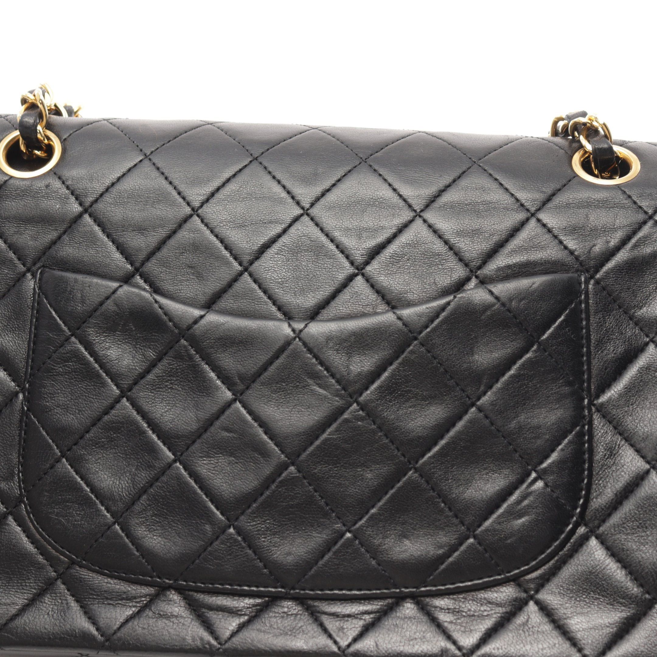 Chanel Chanel Matelasse Double Flap Chain Shoulder Bag Lambskin Black Gold Hardware Size ONE SIZE - 8 Thumbnail