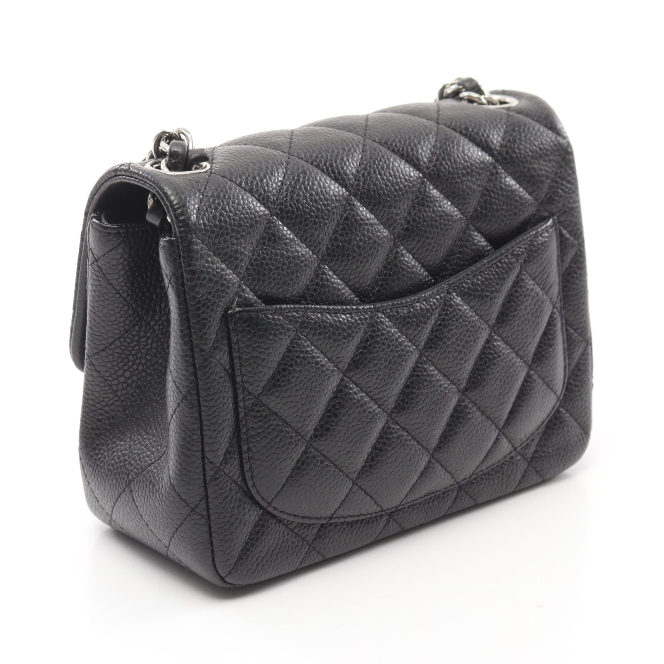 Chanel Chanel Mini Matelasse Chain Shoulder Bag Caviar Skin Black Silver Hardware Size ONE SIZE - 2 Thumbnail