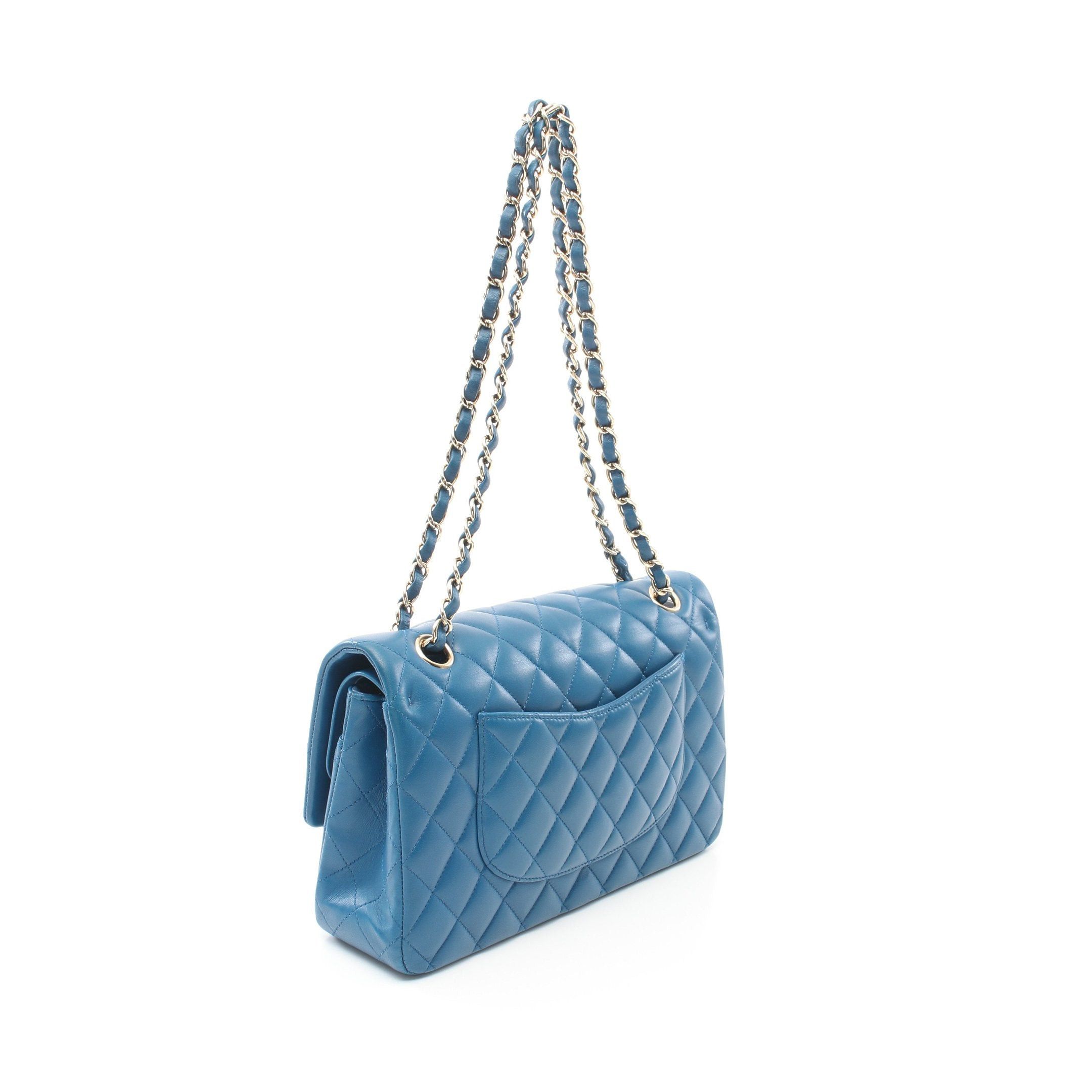 Chanel Chanel Matelasse Double Flap Chain Shoulder Bag Lambskin Blue Gold Hardware Size ONE SIZE - 2 Thumbnail