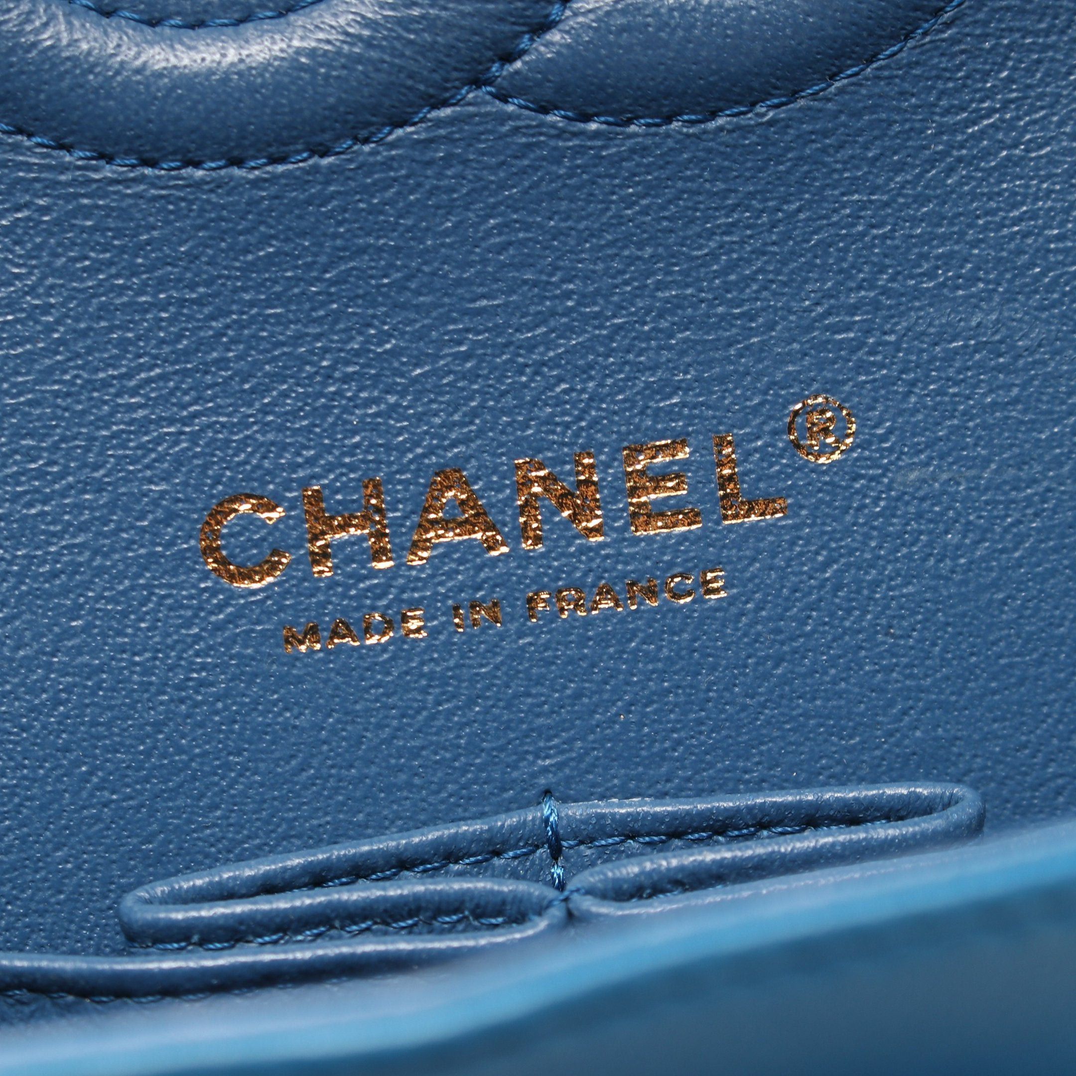 Chanel Chanel Matelasse Double Flap Chain Shoulder Bag Lambskin Blue Gold Hardware Size ONE SIZE - 4 Thumbnail