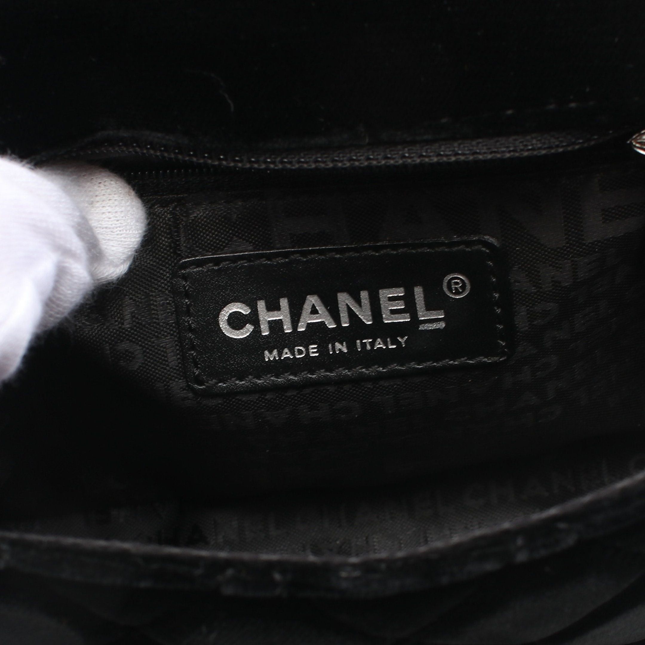 Chanel Chanel Mini Matelasse Chain Shoulder Bag Velor Leather Black Silver Hardware Size ONE SIZE - 4 Thumbnail