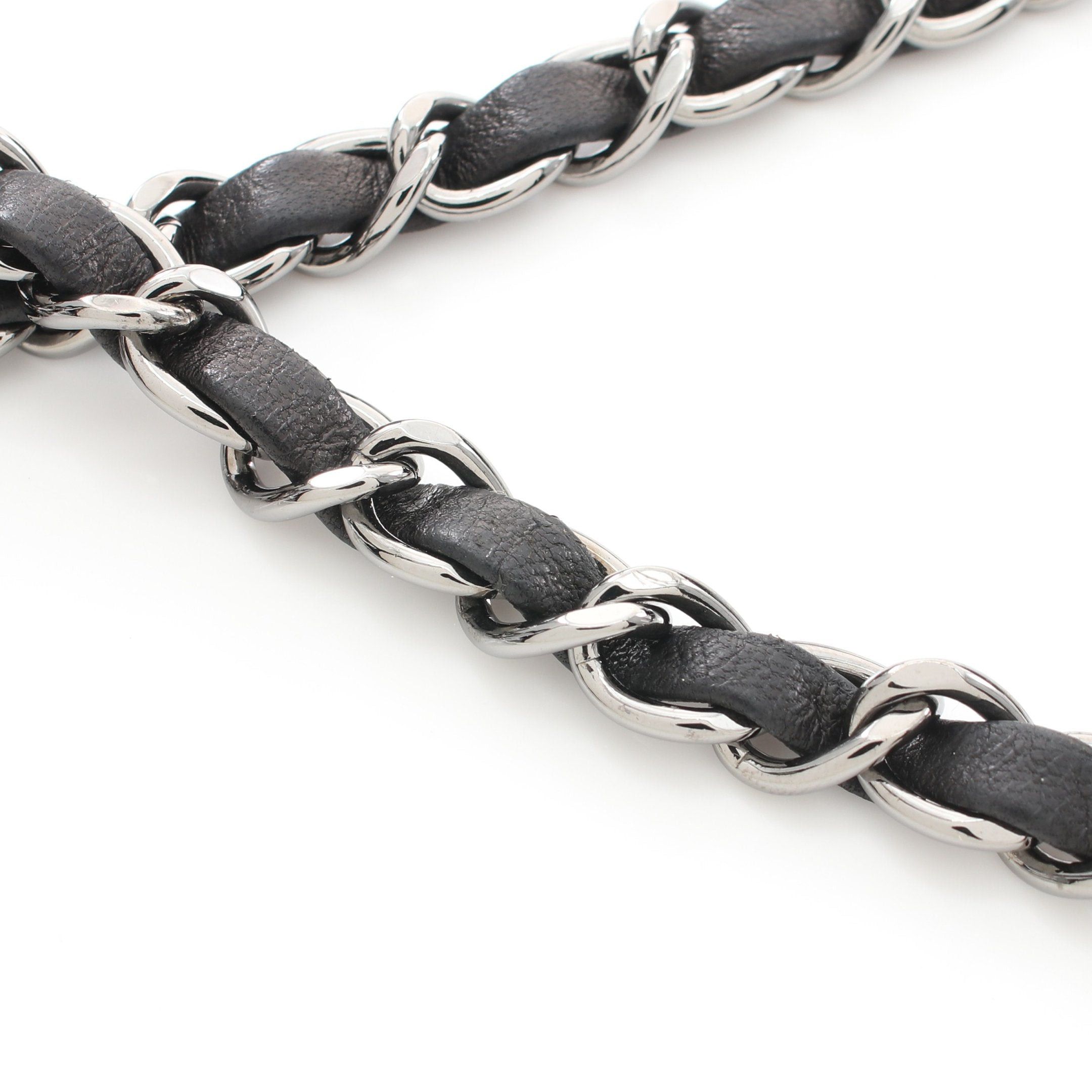 Chanel Chanel Mini Matelasse Chain Shoulder Bag Velor Leather Black Silver Hardware Size ONE SIZE - 6 Thumbnail