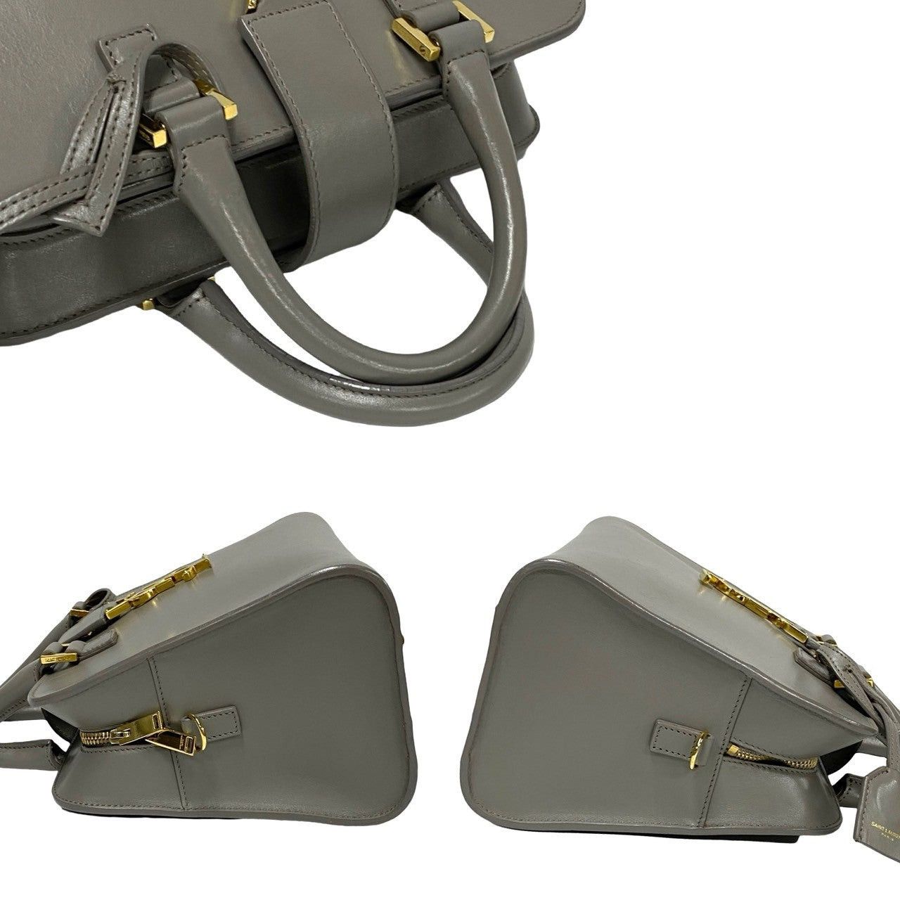 Yves Saint Laurent Yves Saint Laurent Shoulder Bag Grey Leather Size ONE SIZE - 5 Thumbnail
