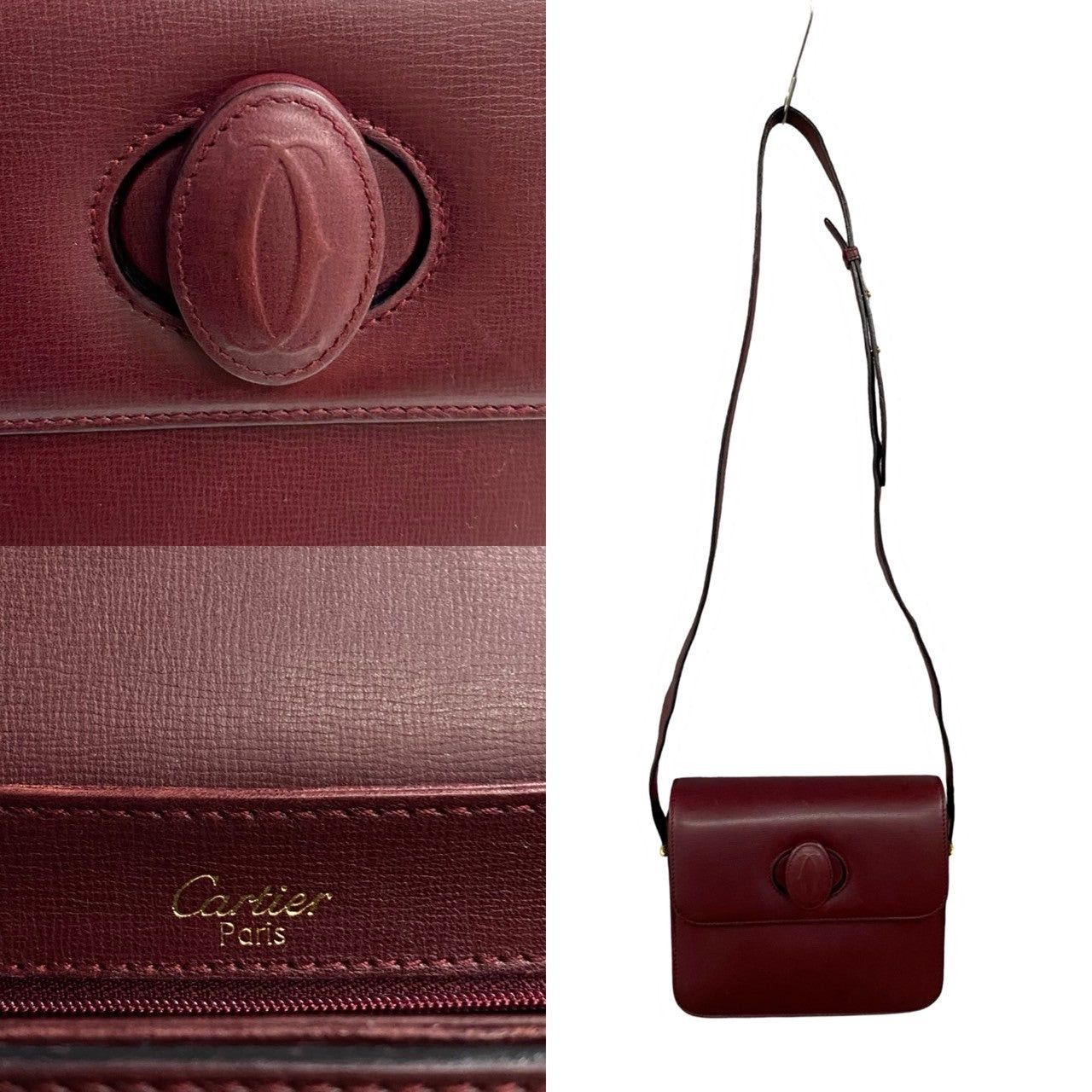 Cartier Cartier Shoulder Bag Red Leather Size ONE SIZE - 3 Thumbnail