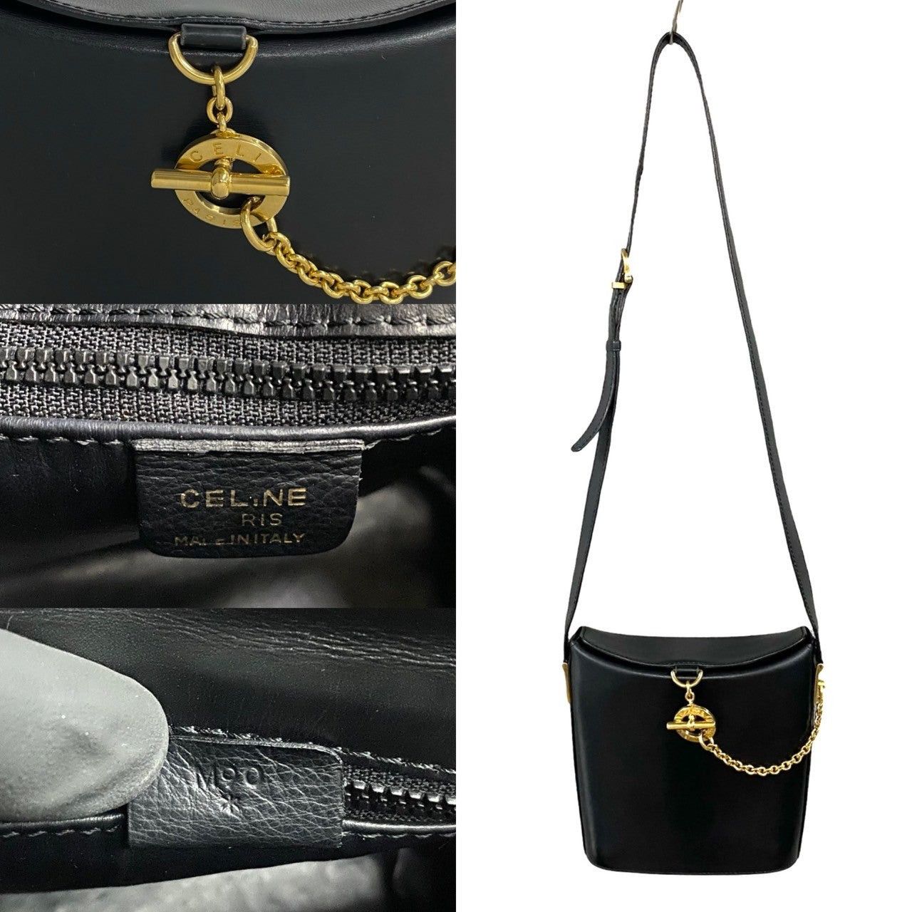 Celine Celine Shoulder Bag Black Leather Size ONE SIZE - 3 Thumbnail