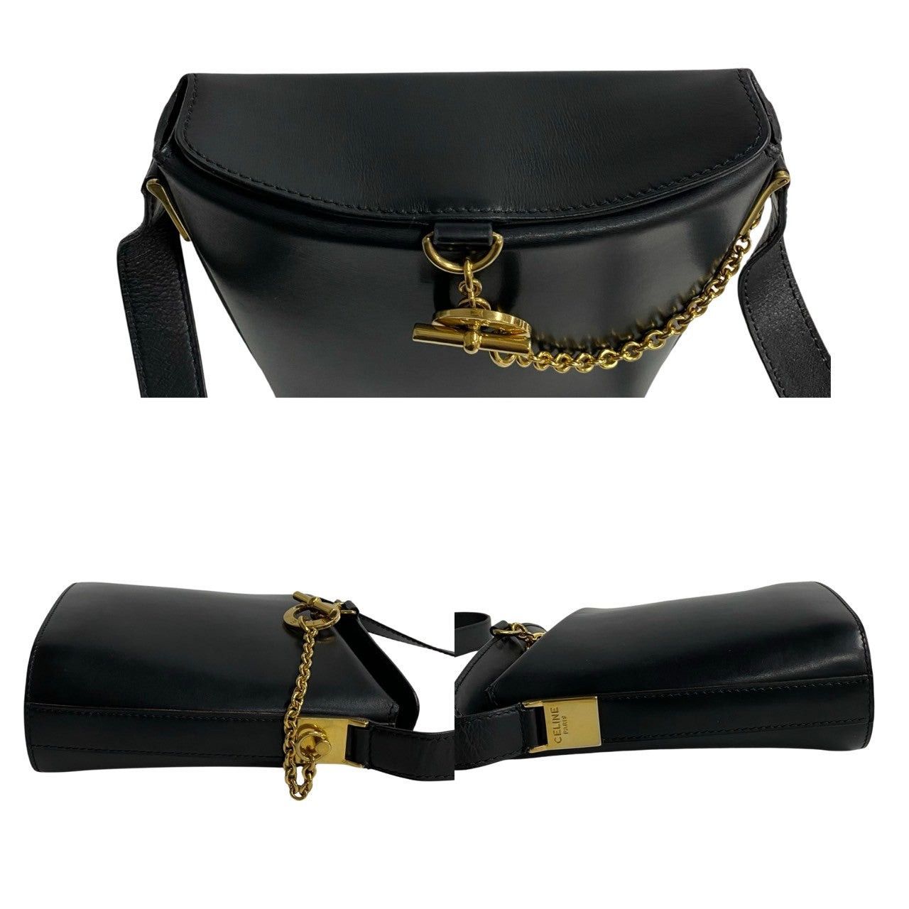 Celine Celine Shoulder Bag Black Leather Size ONE SIZE - 5 Thumbnail