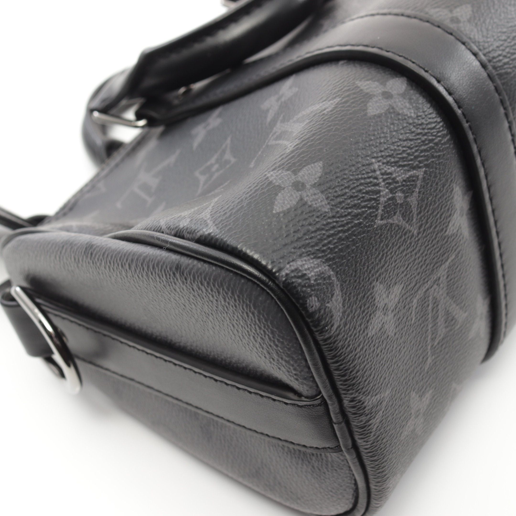 Louis Vuitton Louis Vuitton Keepall 25 Monogram Eclipse Handbag Leather Black Gray Size ONE SIZE - 6 Thumbnail