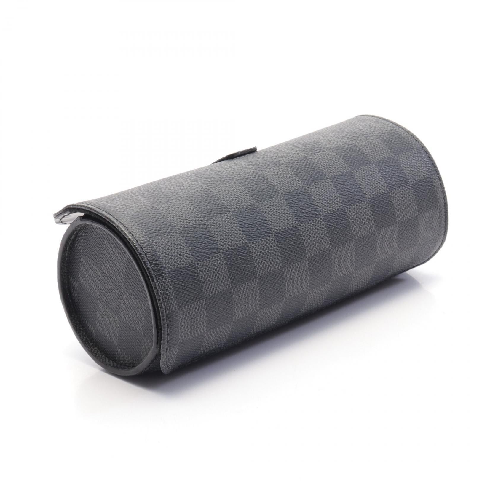 Louis Vuitton Louis Vuitton Etui 3 Montre Damier Graphite Watch Case Accessory Leather Black Size ONE SIZE - 2 Thumbnail