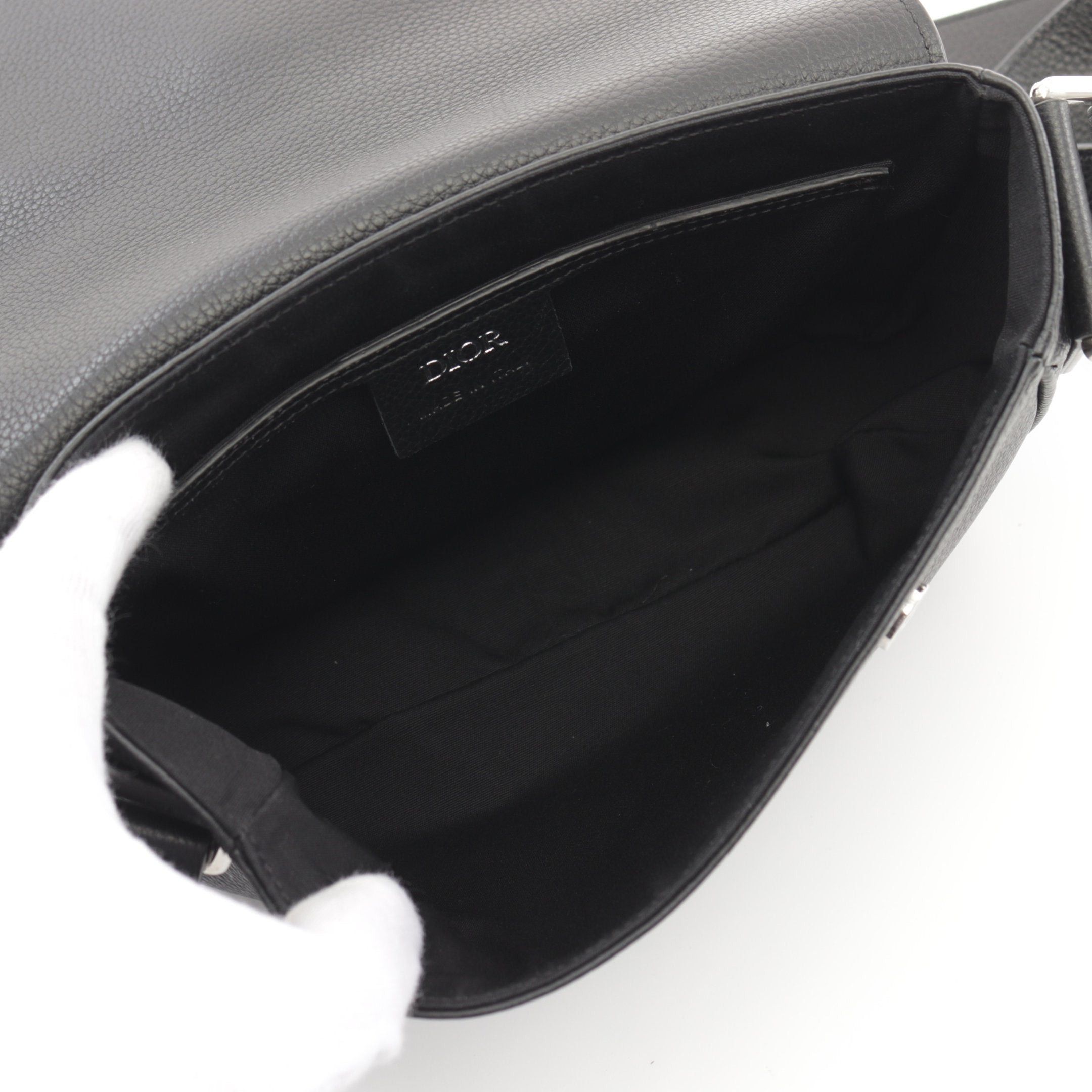 Dior Dior Saddle Messenger Shoulder Bag Leather Black Size ONE SIZE - 3 Thumbnail