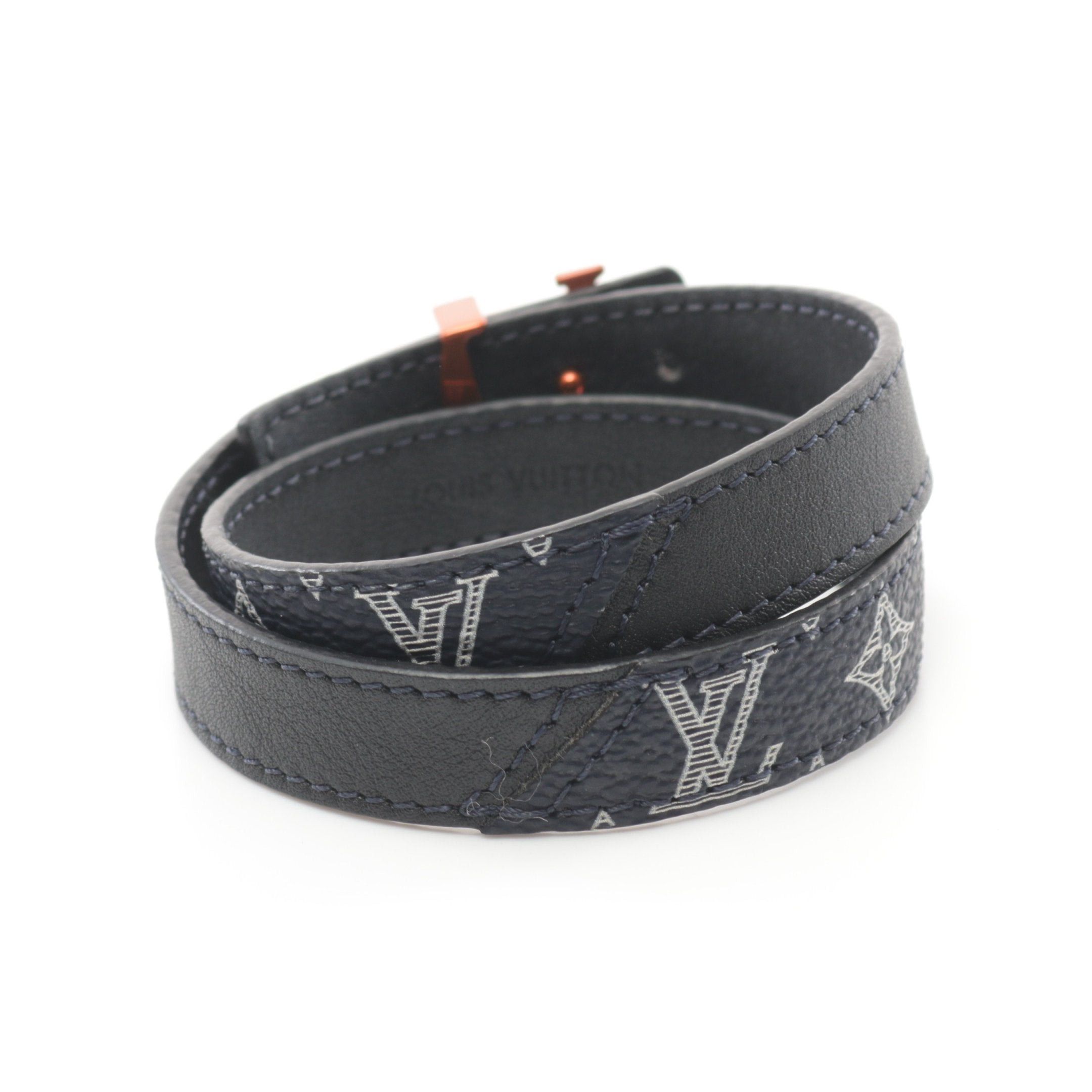 Louis Vuitton Louis Vuitton Monogram Ink Bracelet Leather Navy Black Size ONE SIZE - 2 Thumbnail