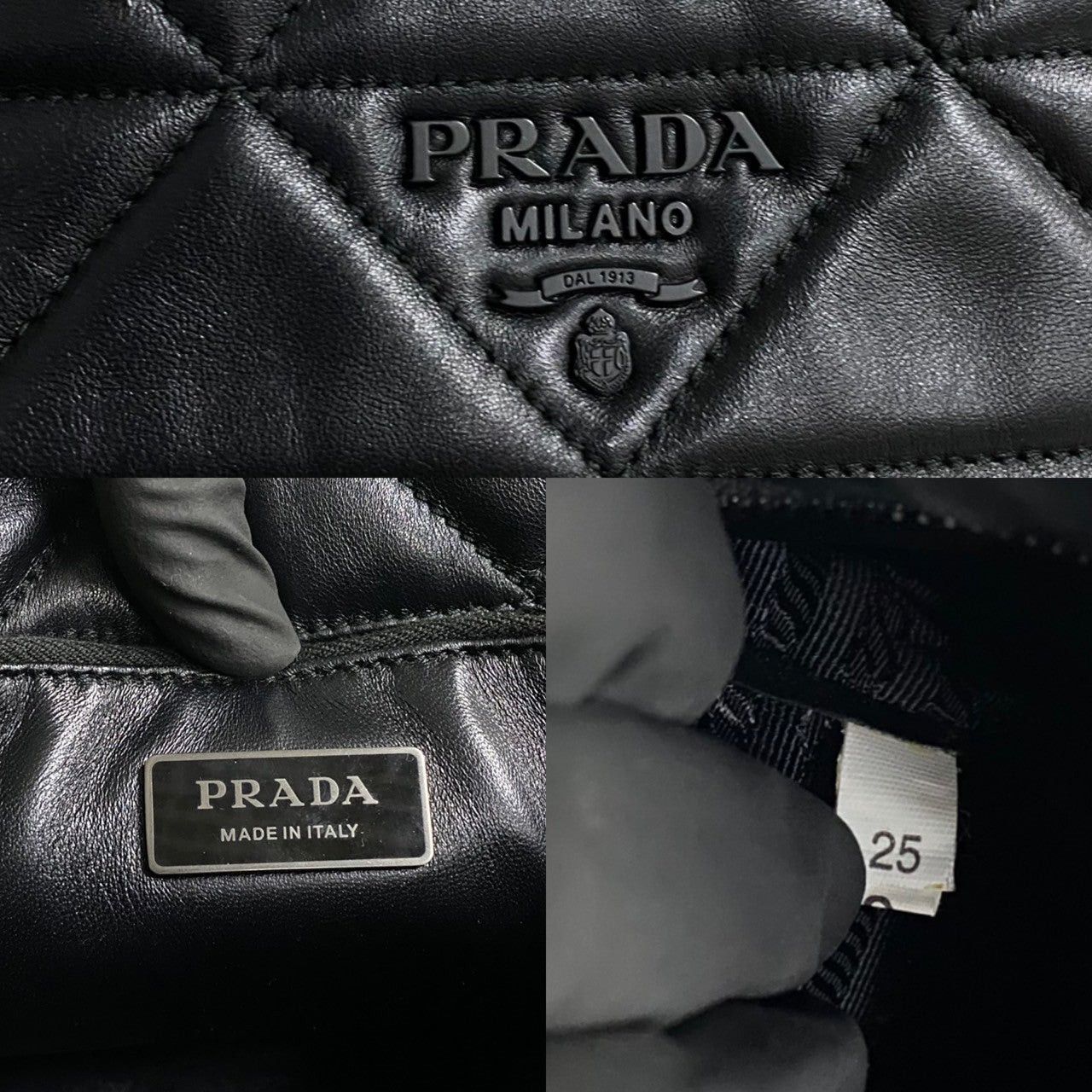 Prada Prada Tote Bag Black Leather Size ONE SIZE - 3 Thumbnail