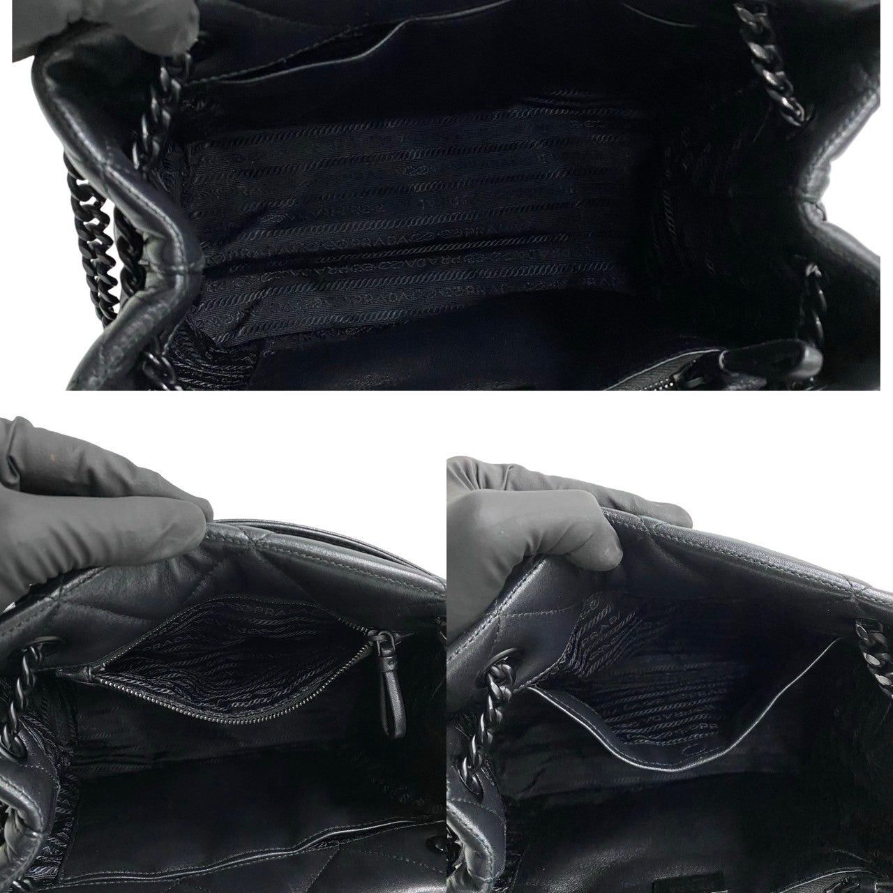 Prada Prada Tote Bag Black Leather Size ONE SIZE - 7 Thumbnail