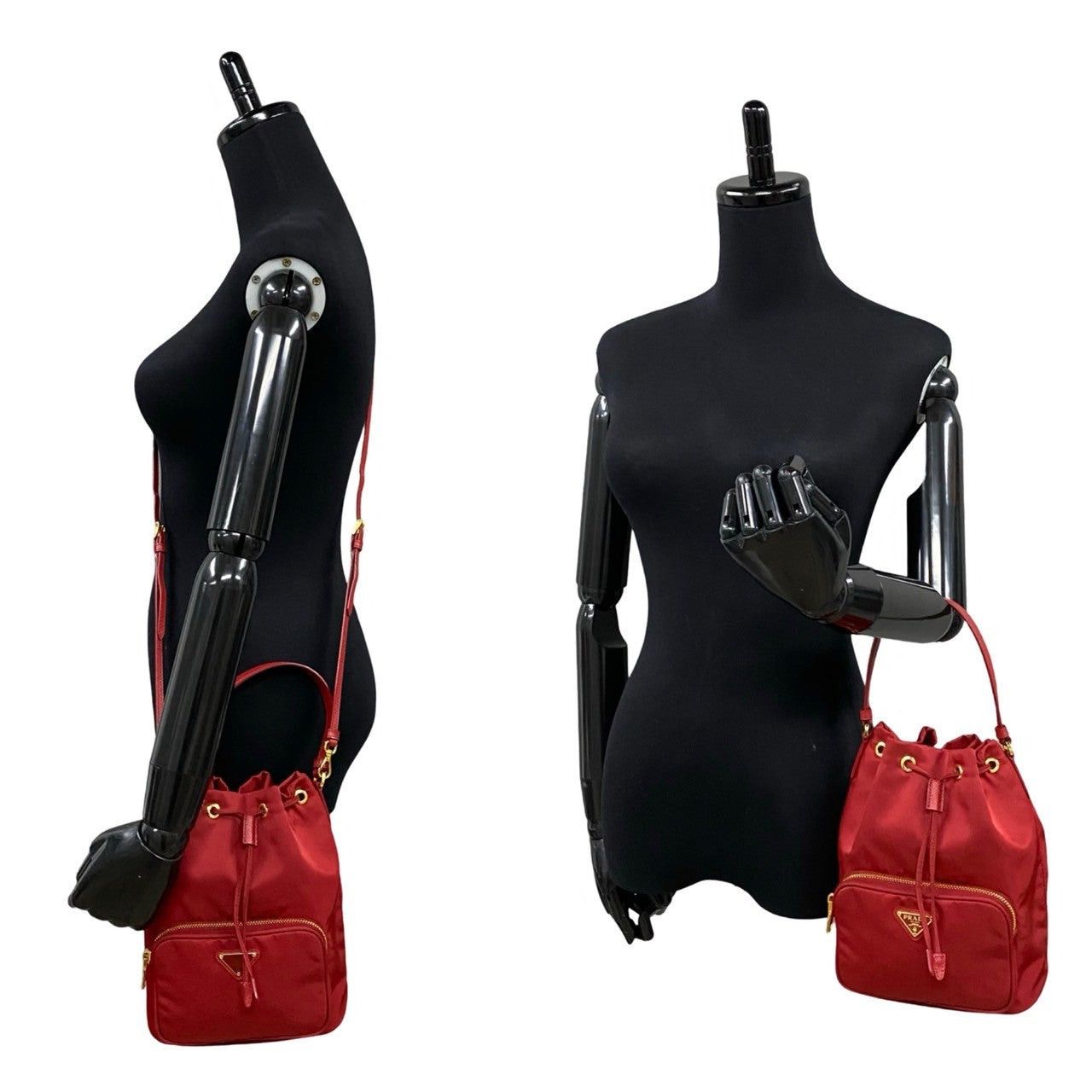 Prada Prada Shoulder Bag Red Leather Size ONE SIZE - 2 Thumbnail