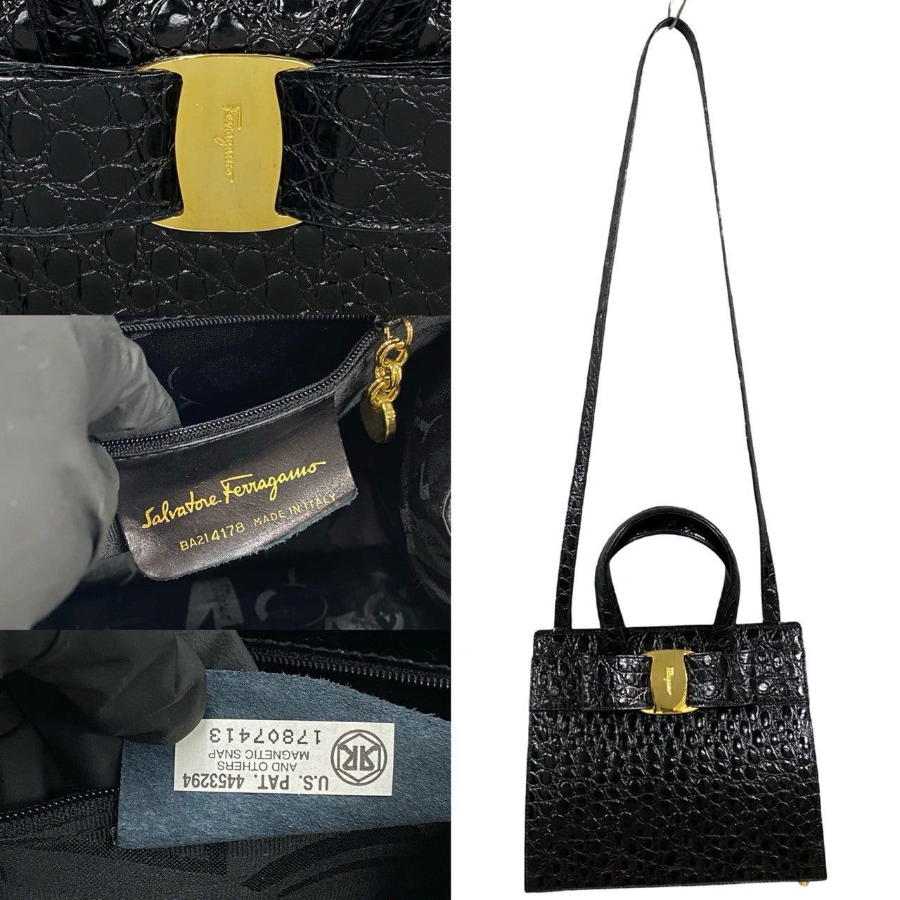 Salvatore Ferragamo Salvatore Ferragamo Shoulder Bag Black Leather Size ONE SIZE - 3 Thumbnail