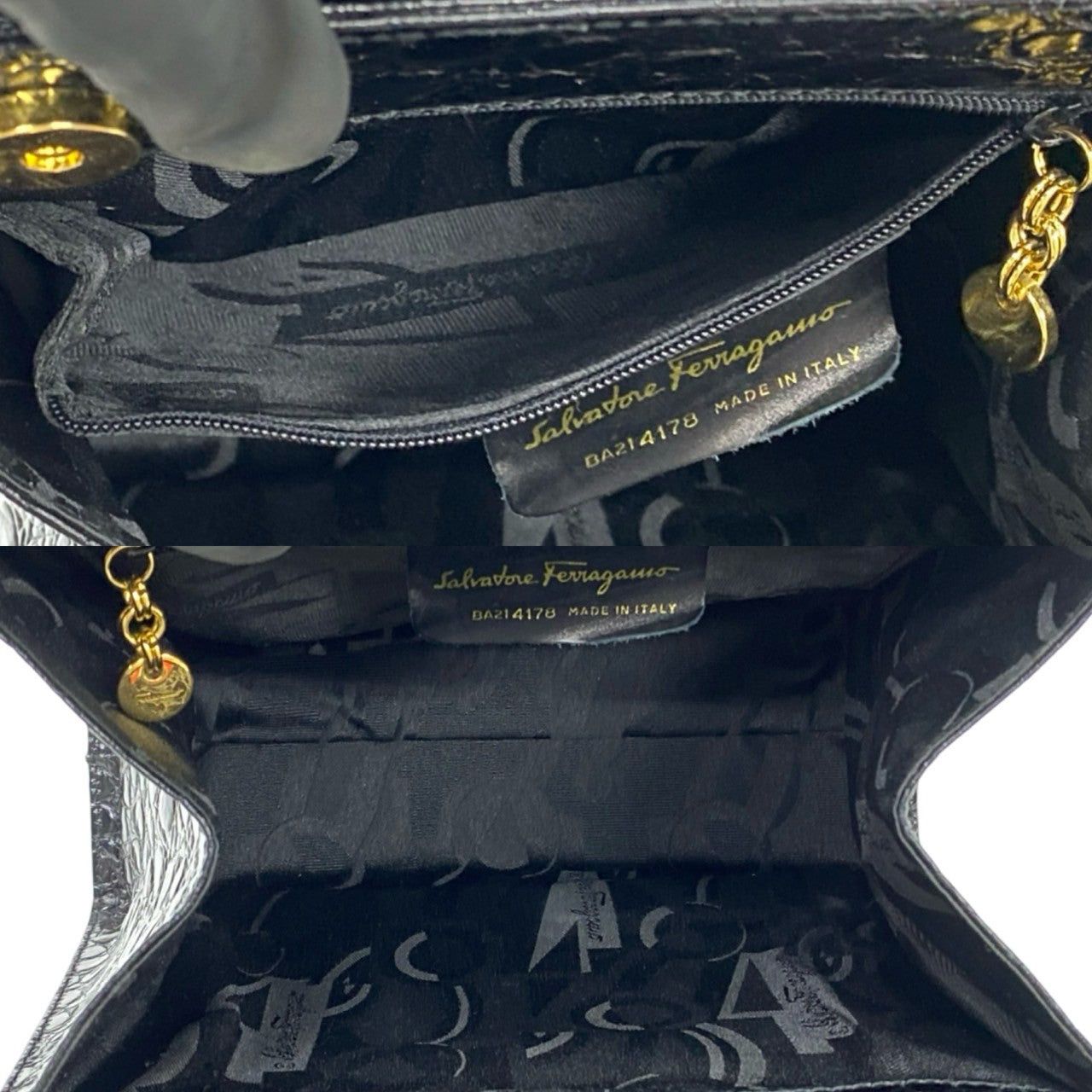 Salvatore Ferragamo Salvatore Ferragamo Shoulder Bag Black Leather Size ONE SIZE - 8 Thumbnail