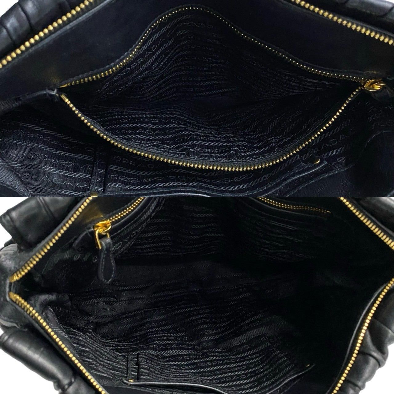 Prada Prada Shoulder Bag Black Leather Size ONE SIZE - 8 Thumbnail