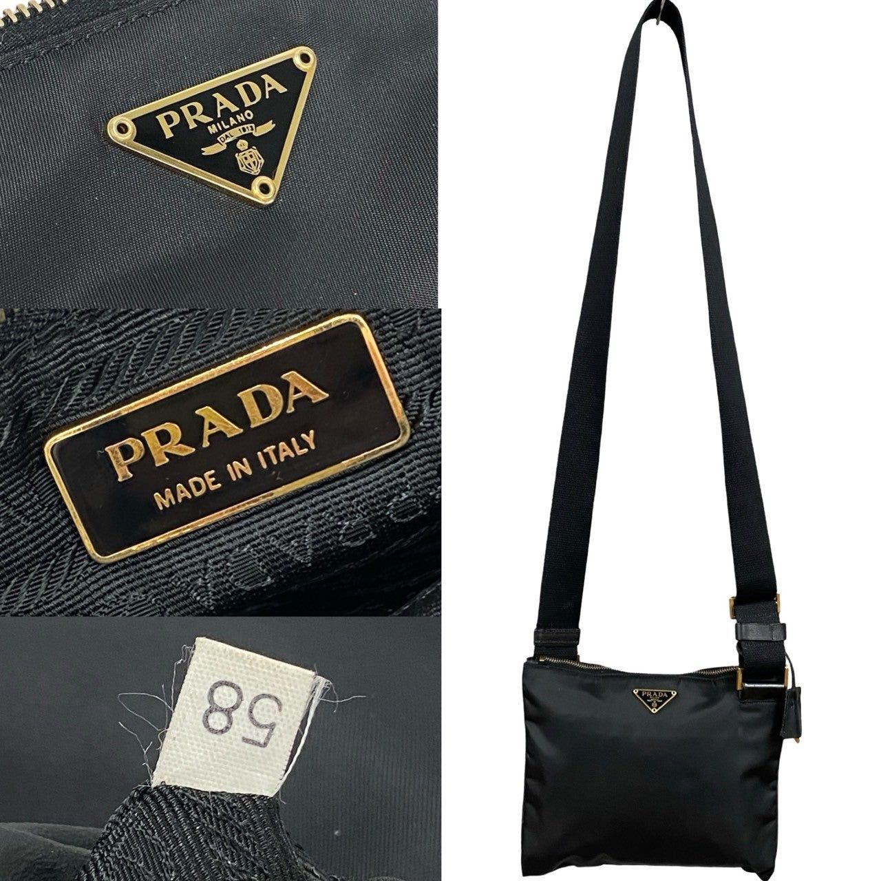 Prada Prada Shoulder Bag Black Leather Size ONE SIZE - 3 Thumbnail