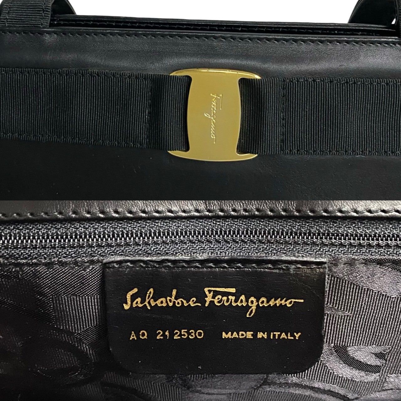 Salvatore Ferragamo Salvatore Ferragamo Tote Bag Black Leather Size ONE SIZE - 3 Thumbnail