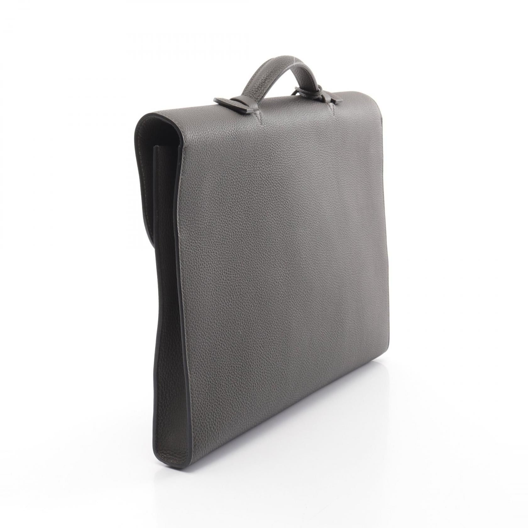 Hermes Hermes Sack Adepeche Light 37-1 Grietan Briefcase Business Bag Togo Dark Gray Silver Hardware C Engraved Size ONE SIZE - 2 Thumbnail