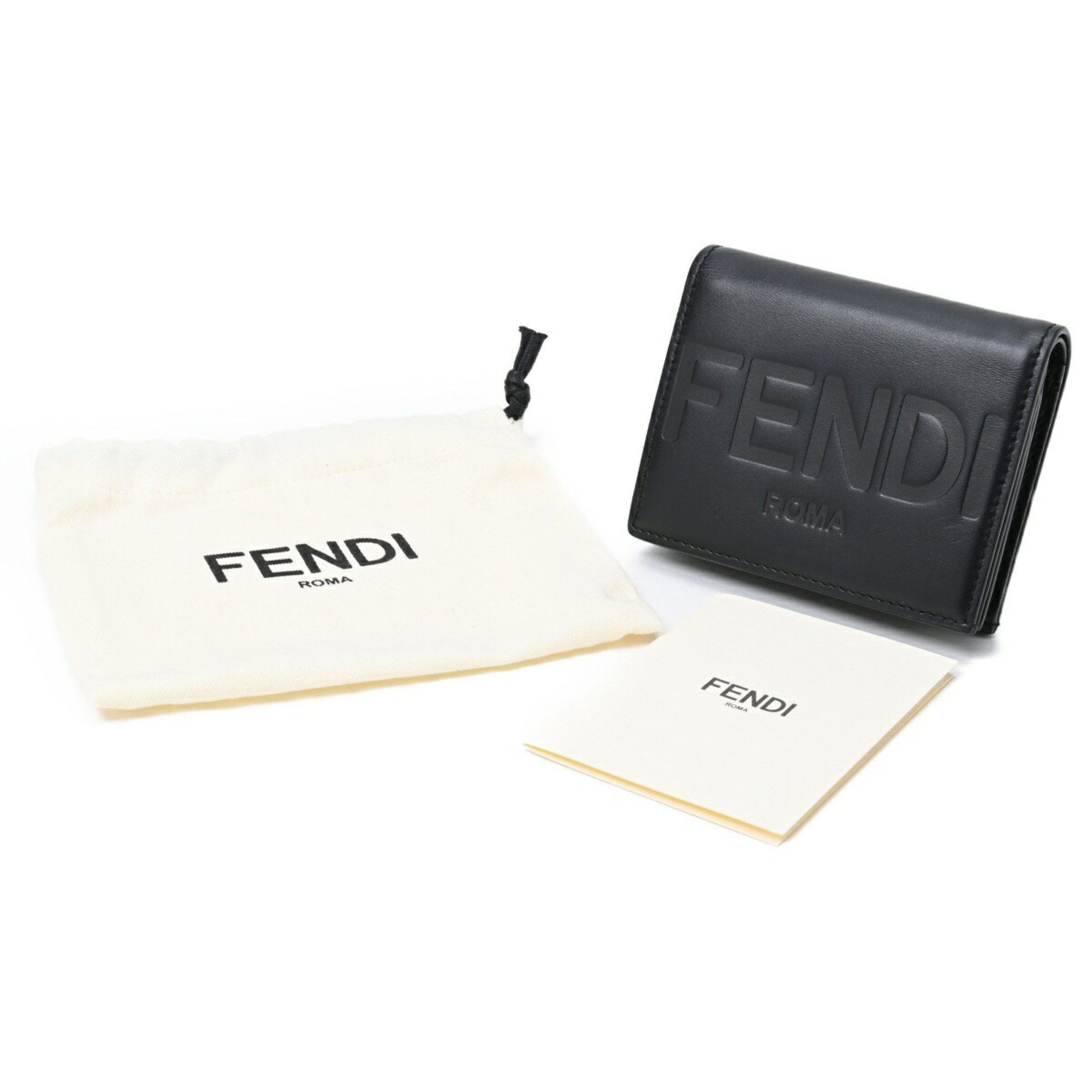 Fendi FENDI Bi-fold Small Wallet Compact 8M0420 Leather Black E-156997 Size ONE SIZE - 9 Thumbnail