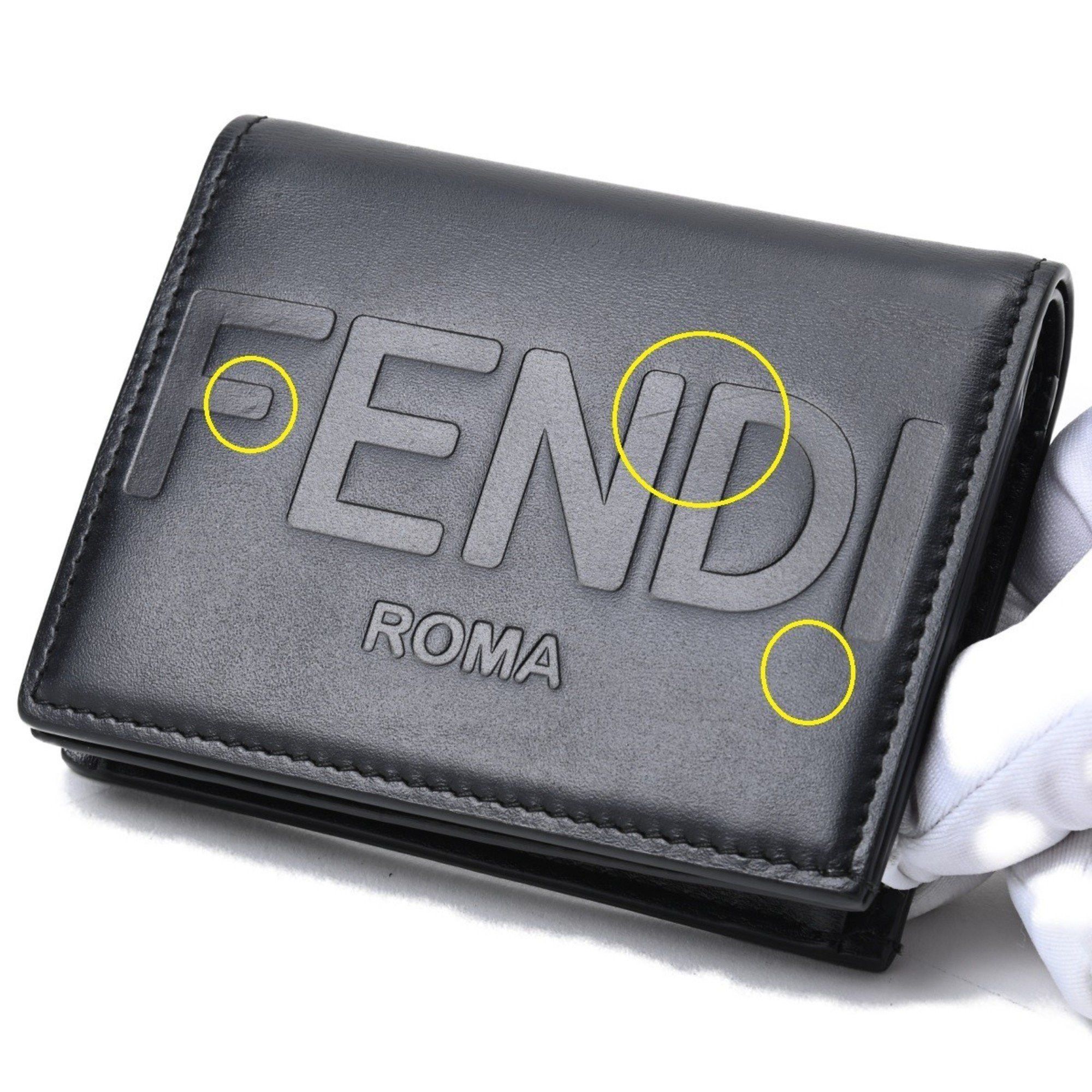 Fendi FENDI Bi-fold Small Wallet Compact 8M0420 Leather Black E-156997 Size ONE SIZE - 6 Thumbnail