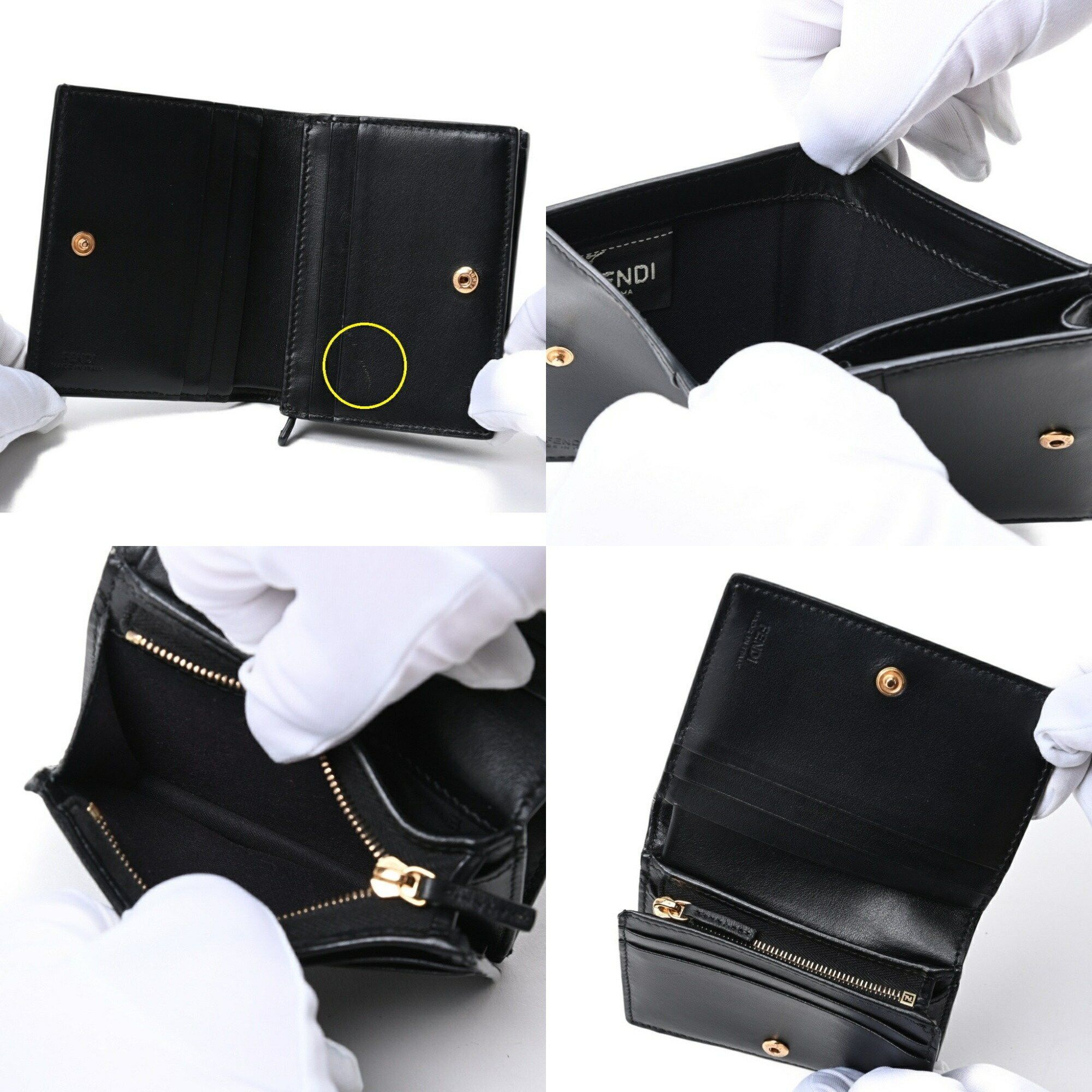 Fendi FENDI Bi-fold Small Wallet Compact 8M0420 Leather Black E-156997 Size ONE SIZE - 8 Thumbnail