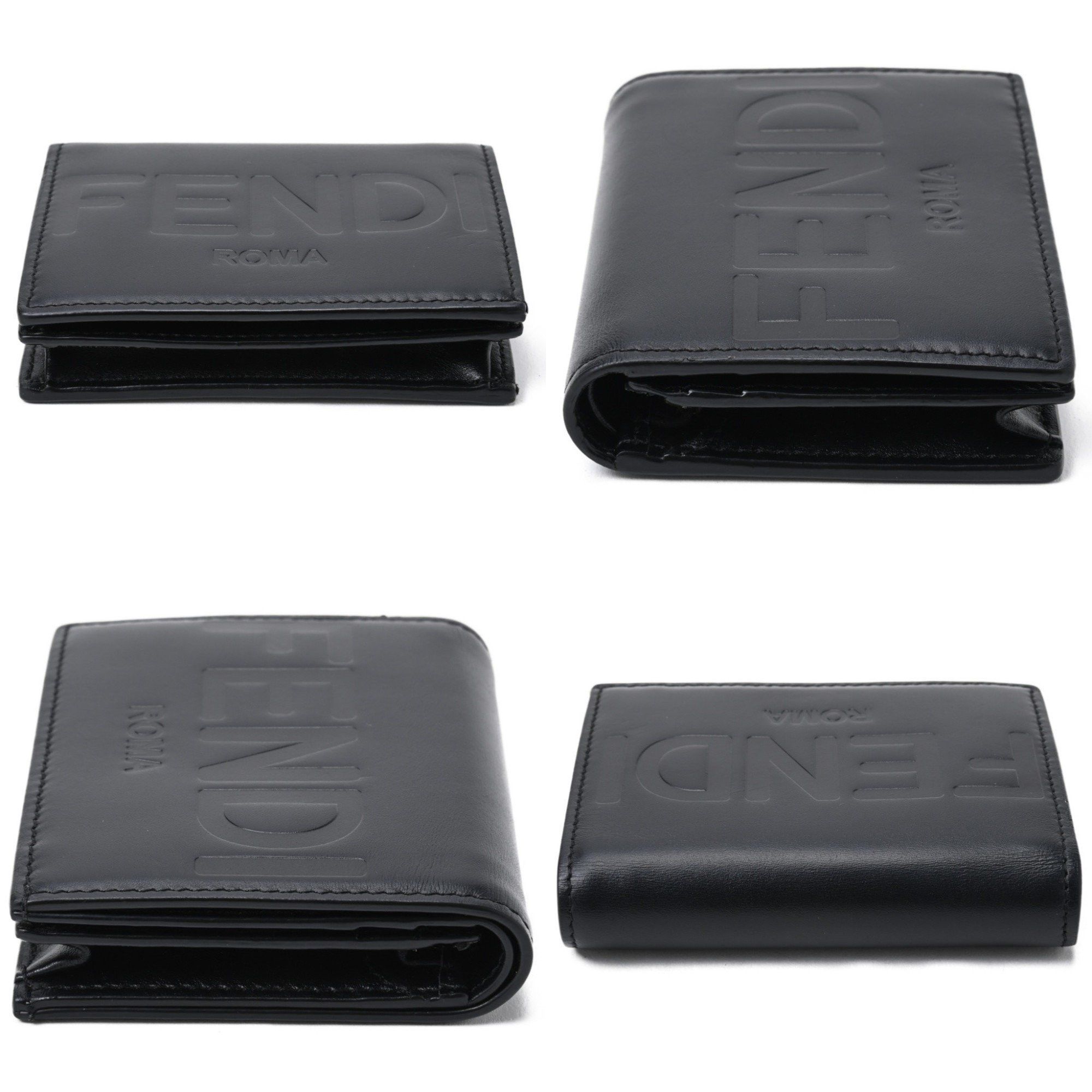 Fendi FENDI Bi-fold Small Wallet Compact 8M0420 Leather Black E-156997 Size ONE SIZE - 4 Thumbnail