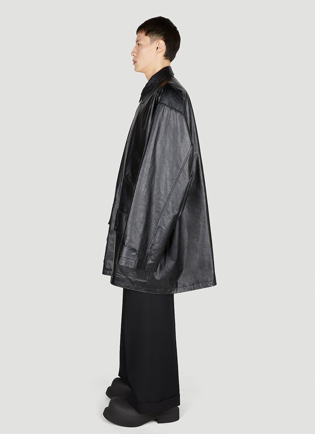Balenciaga $7.5K VALUE Leather Parka Coat Size US M / EU 48-50 / 2 - 3 Thumbnail