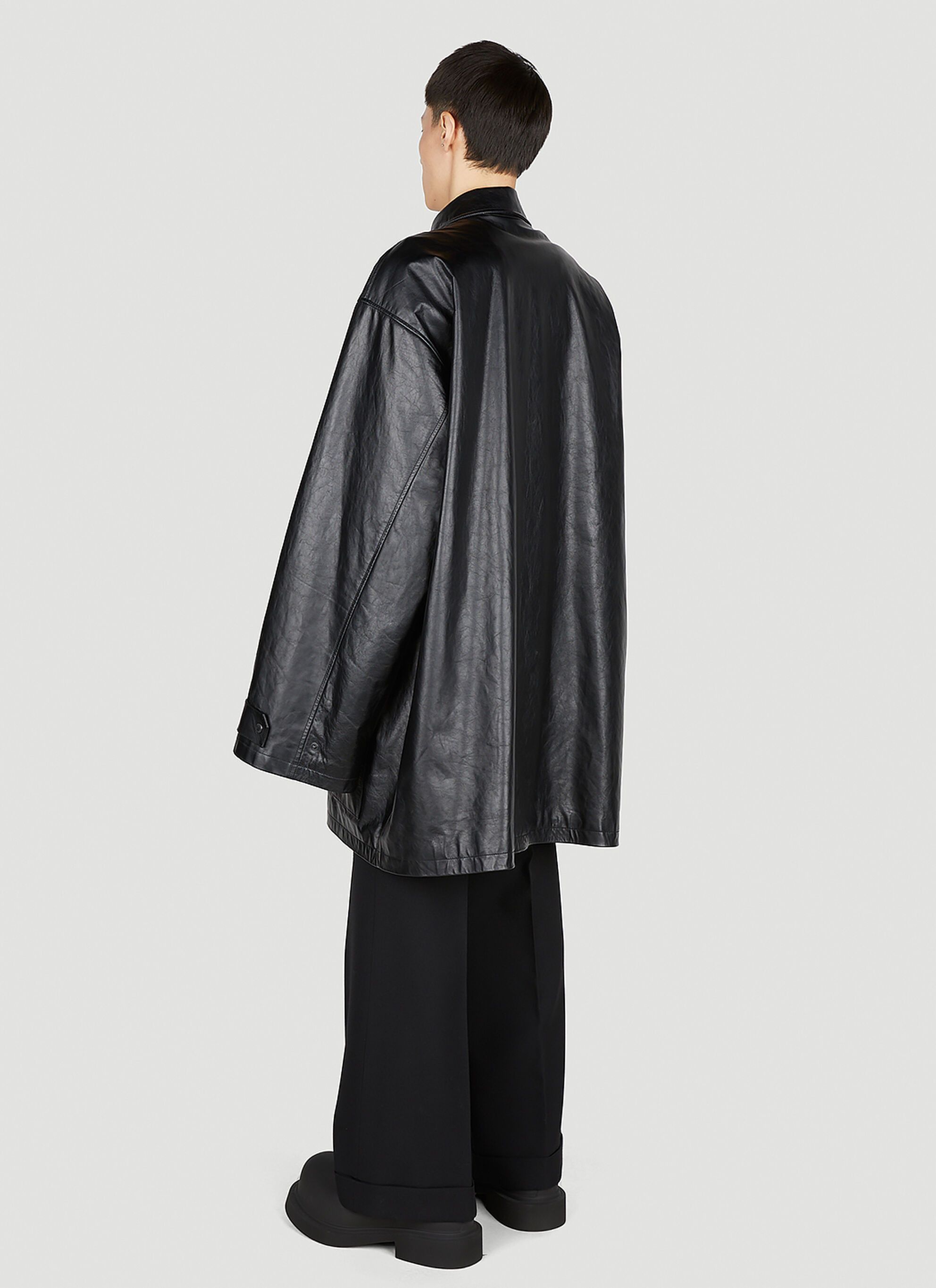 Balenciaga $7.5K VALUE Leather Parka Coat Size US L / EU 52-54 / 3 - 4 Thumbnail