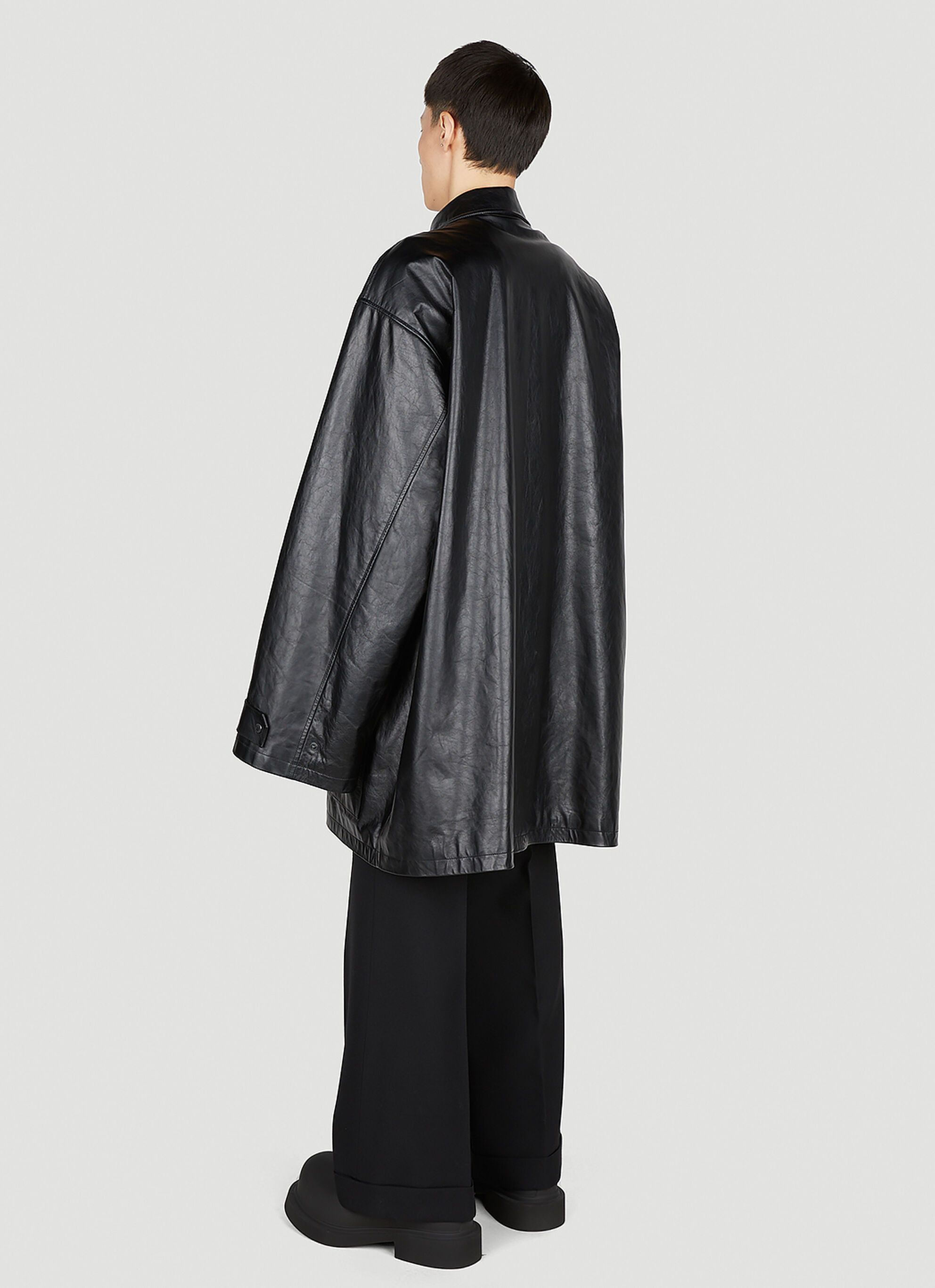 Balenciaga $7.5K VALUE Leather Parka Coat Size US XL / EU 56 / 4 - 4 Thumbnail