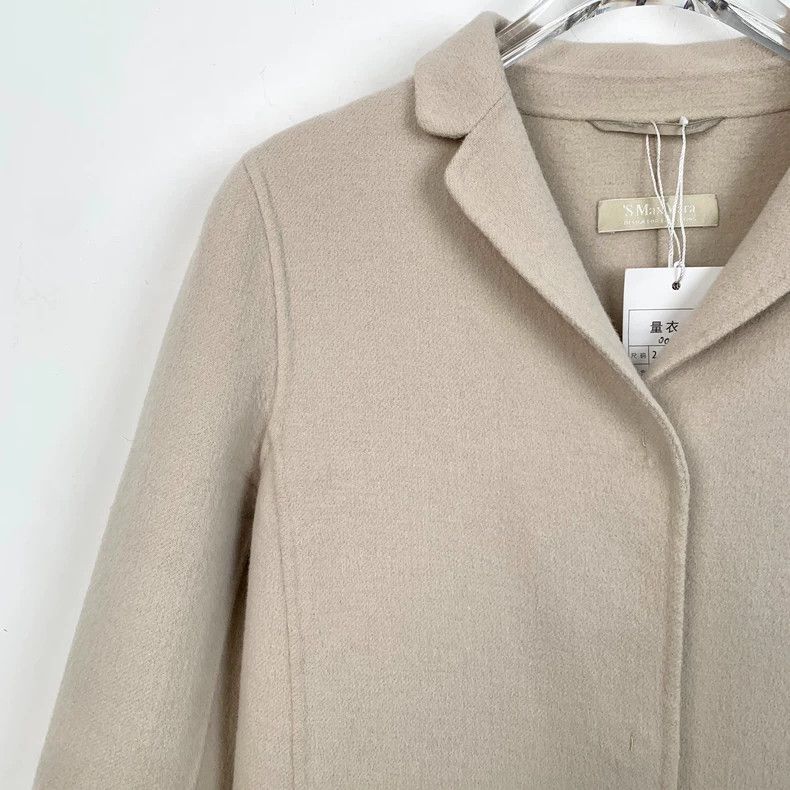 Max Mara Maxmara overcoat coat in khaki wool lapel belt Size US S / EU 44-46 / 1 - 3 Thumbnail