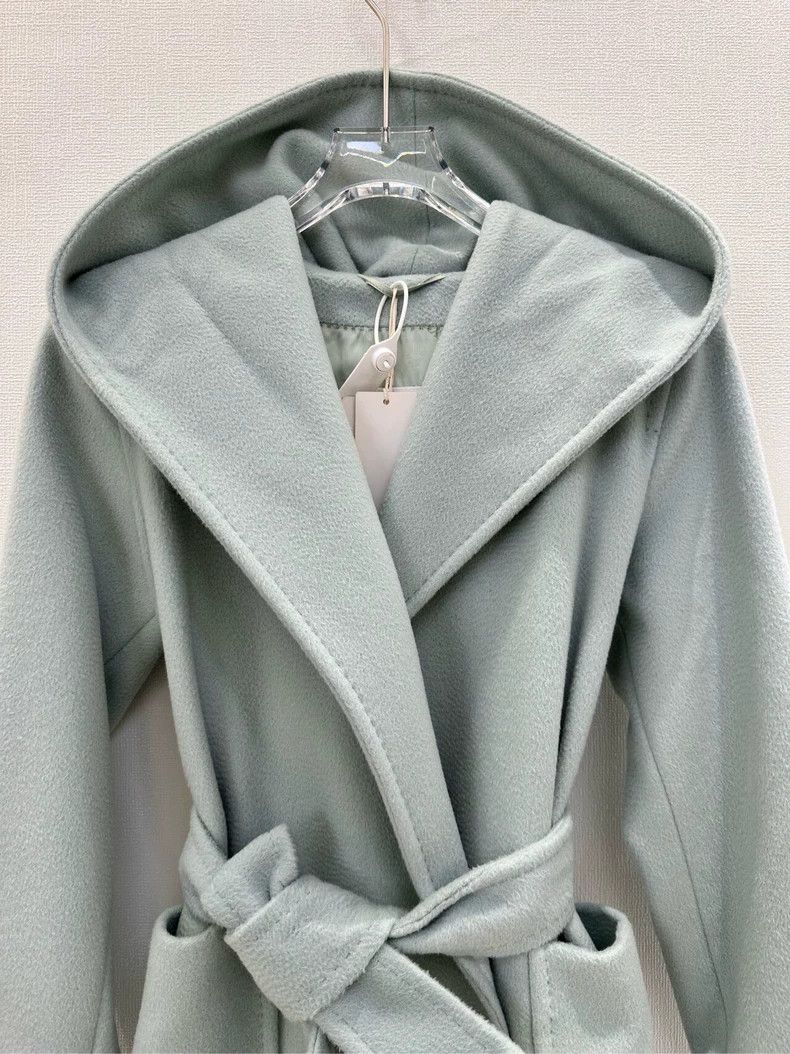Max Mara MaxMara Lake blue hooded camel wool nightgown style overcoat Size US XL / EU 56 / 4 - 3 Thumbnail