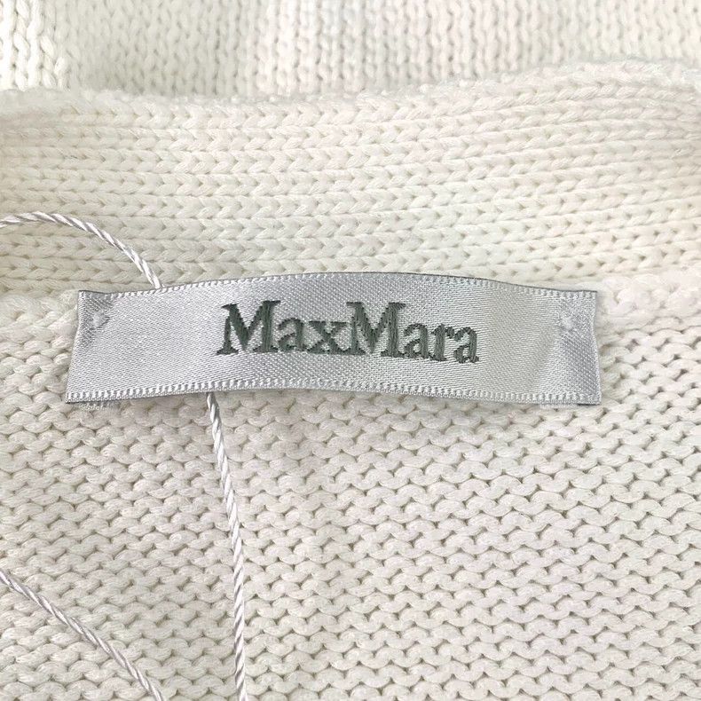 Max Mara Maxmara white lettering cotton knit cardigan jacket Size US M / EU 48-50 / 2 - 5 Thumbnail