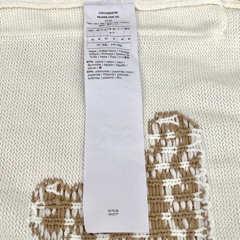 Max Mara Maxmara white lettering cotton knit cardigan jacket Size US M / EU 48-50 / 2 - 6 Thumbnail