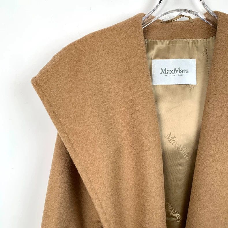Max Mara Maxmara brown camel hair hooded belt bathrobe coat outer Size US S / EU 44-46 / 1 - 3 Thumbnail