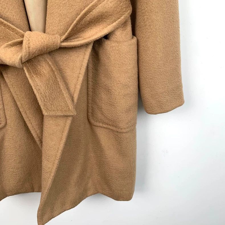 Max Mara Maxmara Brown camel hair hooded belt bathrobe coat Size US XL / EU 56 / 4 - 4 Thumbnail