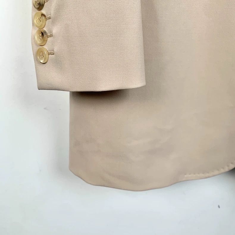 Max Mara Maxmara khaki sheepwool lapel long-sleeved suit jacket Size US L / EU 52-54 / 3 - 4 Thumbnail