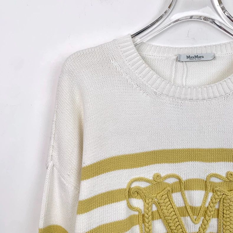 Max Mara Maxmara white sweater Size US L / EU 52-54 / 3 - 3 Thumbnail