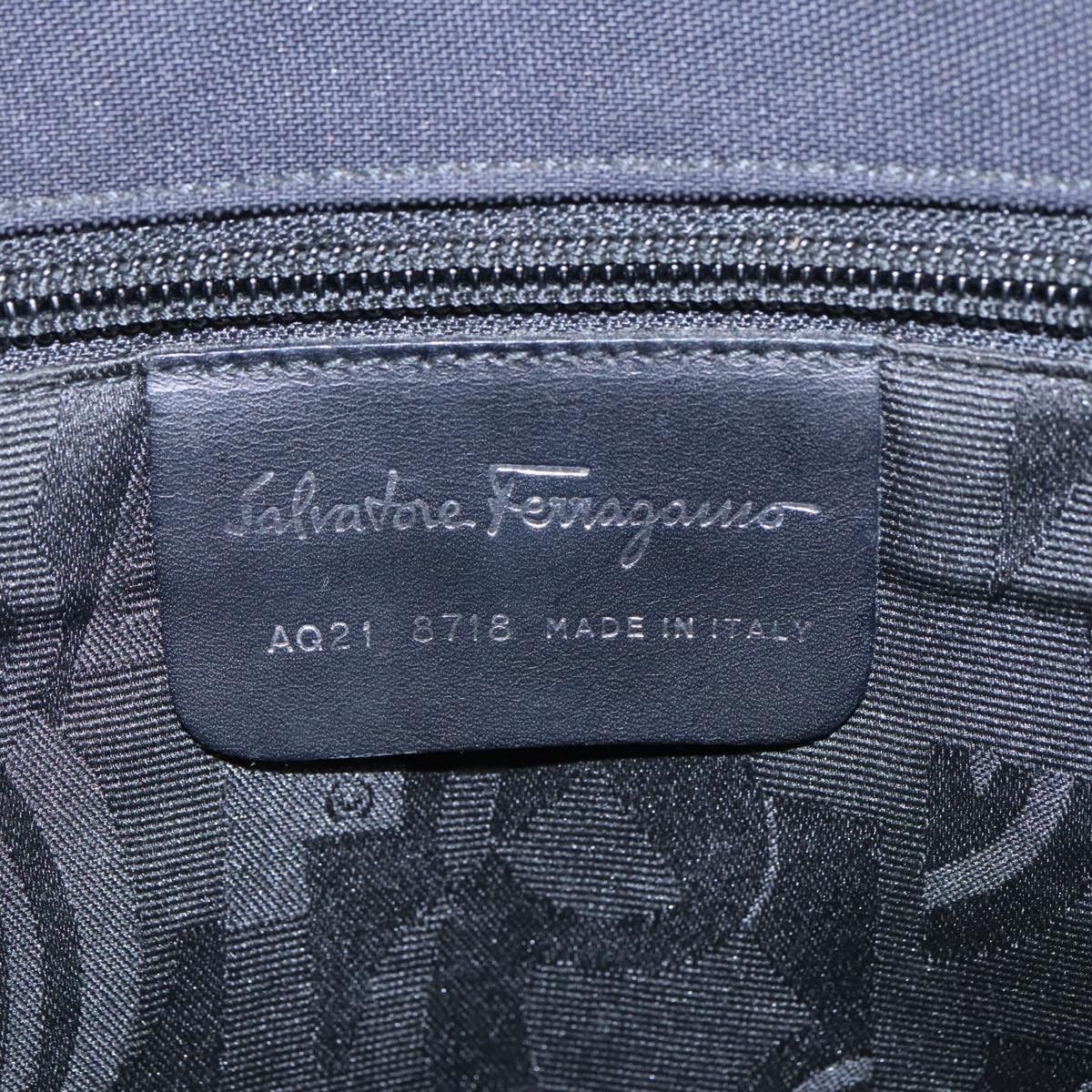 Salvatore Ferragamo Vara Black Canvas Shoulder Bag (Pre-Owned) Size ONE SIZE - 14 Thumbnail