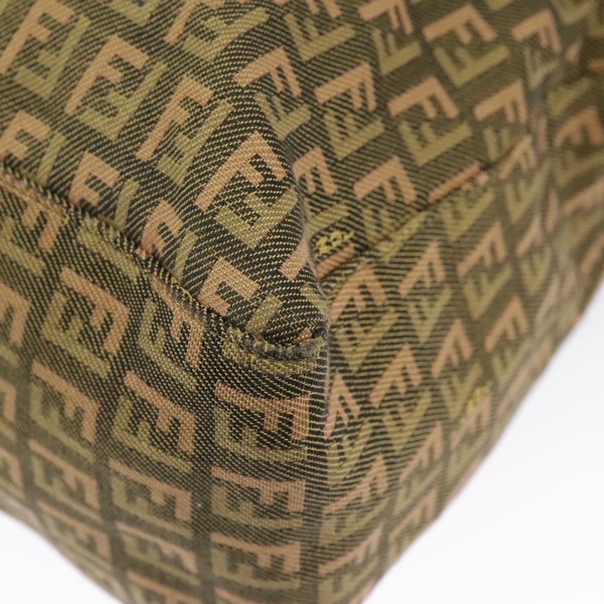 Fendi Zucchino Khaki Canvas Handbag (Pre-Owned) Size ONE SIZE - 10 Thumbnail