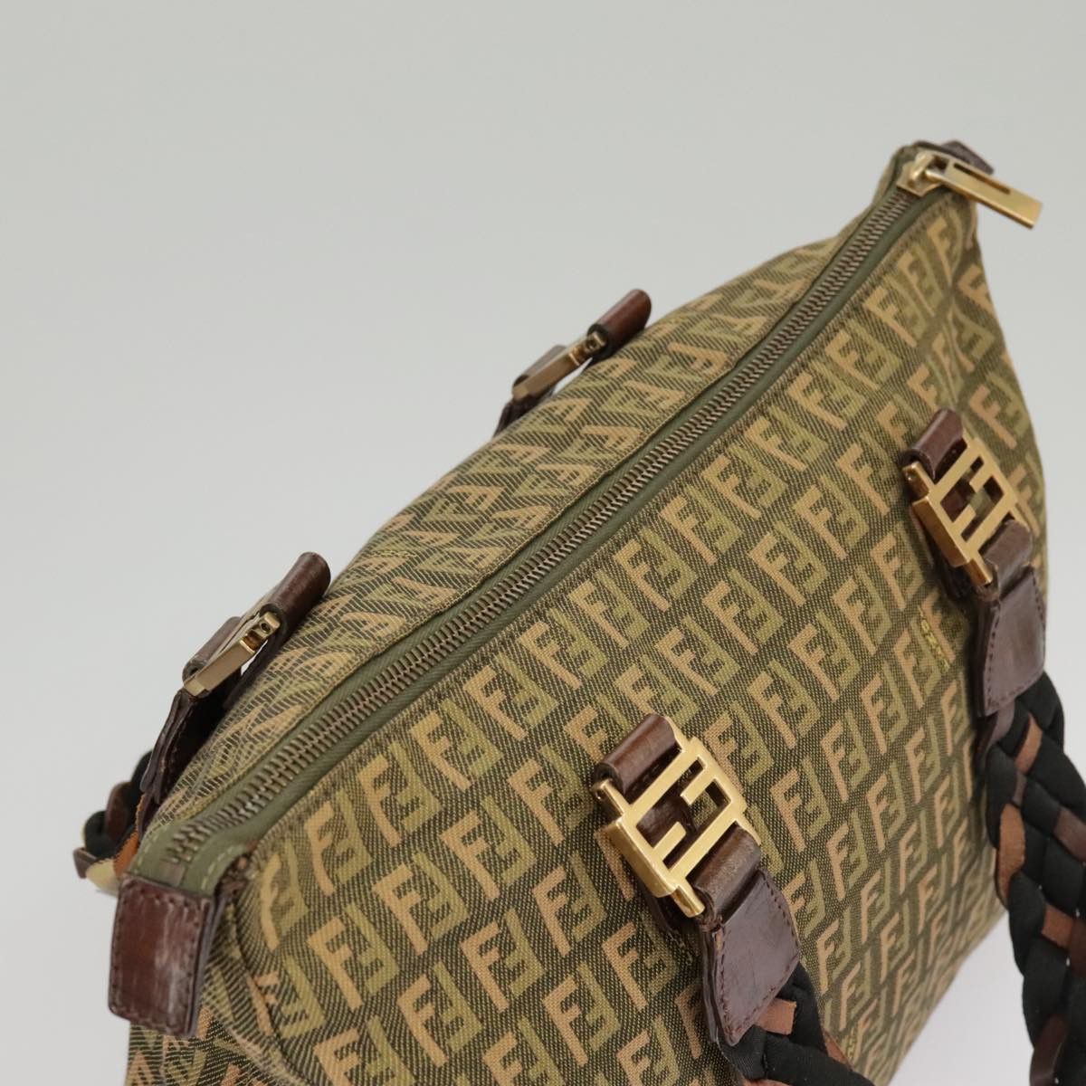 Fendi Zucchino Khaki Canvas Handbag (Pre-Owned) Size ONE SIZE - 5 Thumbnail